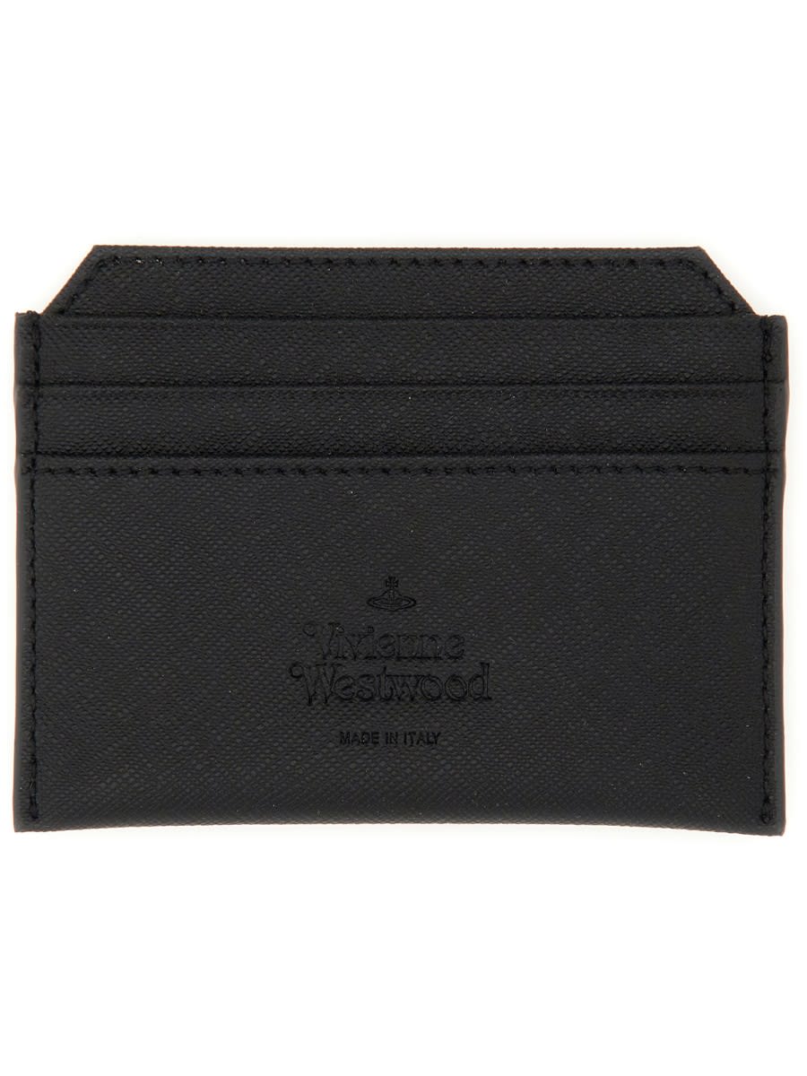 Shop Vivienne Westwood Card Holder With Orb Logo In Black
