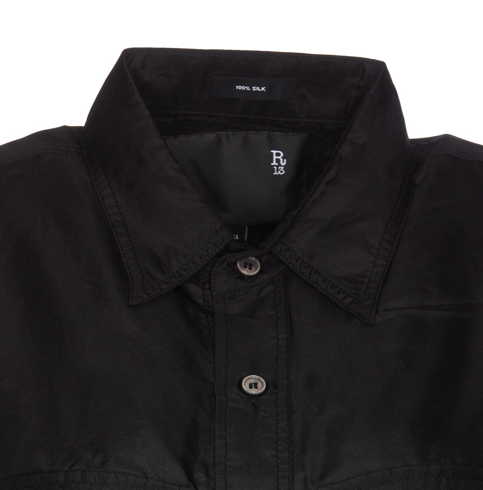 Shop R13 Oversize Pocket Shirt In Black