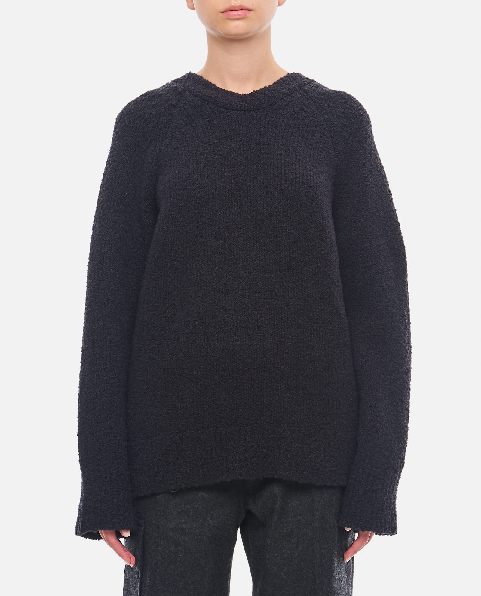 Shop Cecilie Bahnsen Odalis Oversized Jumper With Back Bow Detail In Black