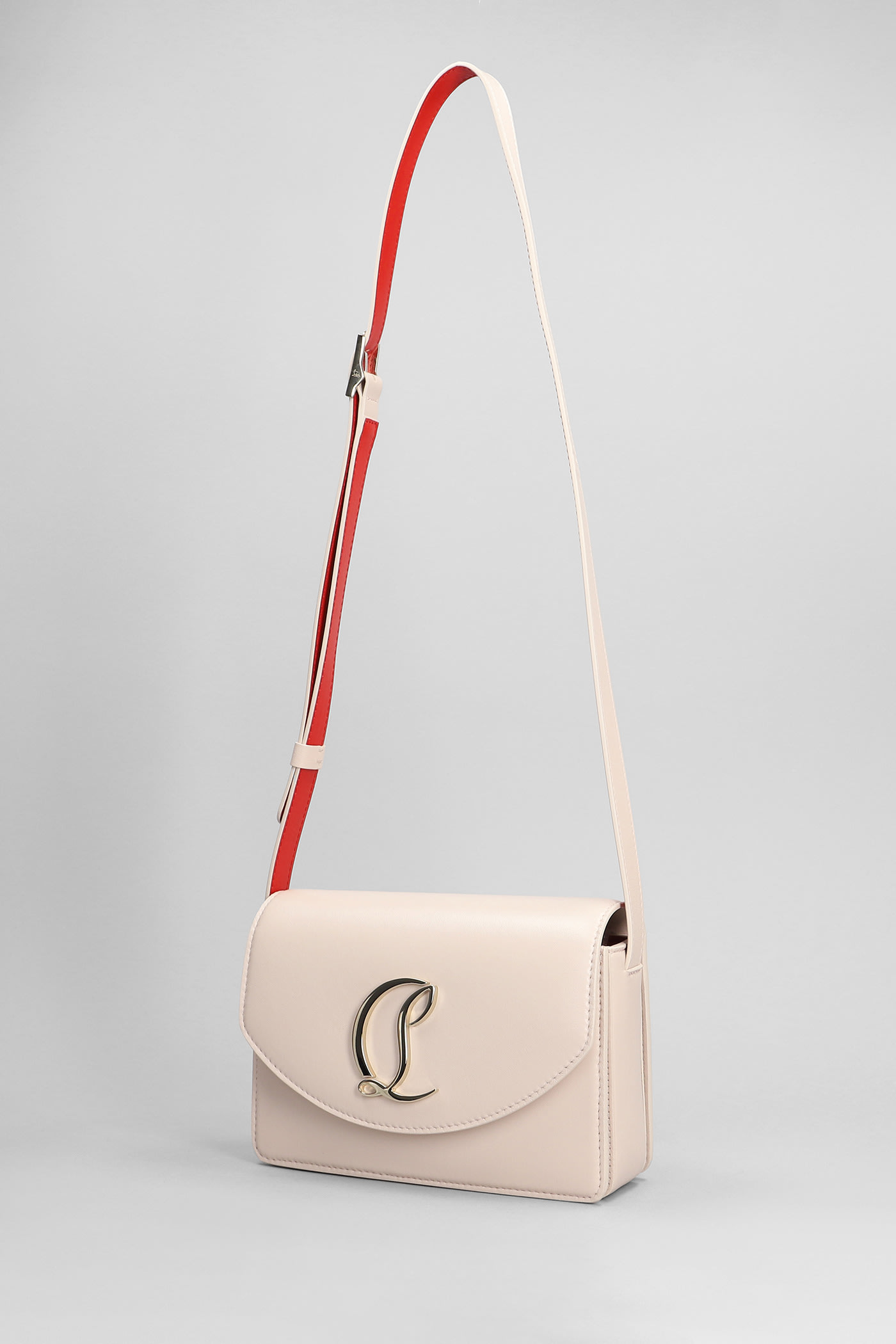 Shop Christian Louboutin Loubi54 Shoulder Bag In Rose-pink Leather