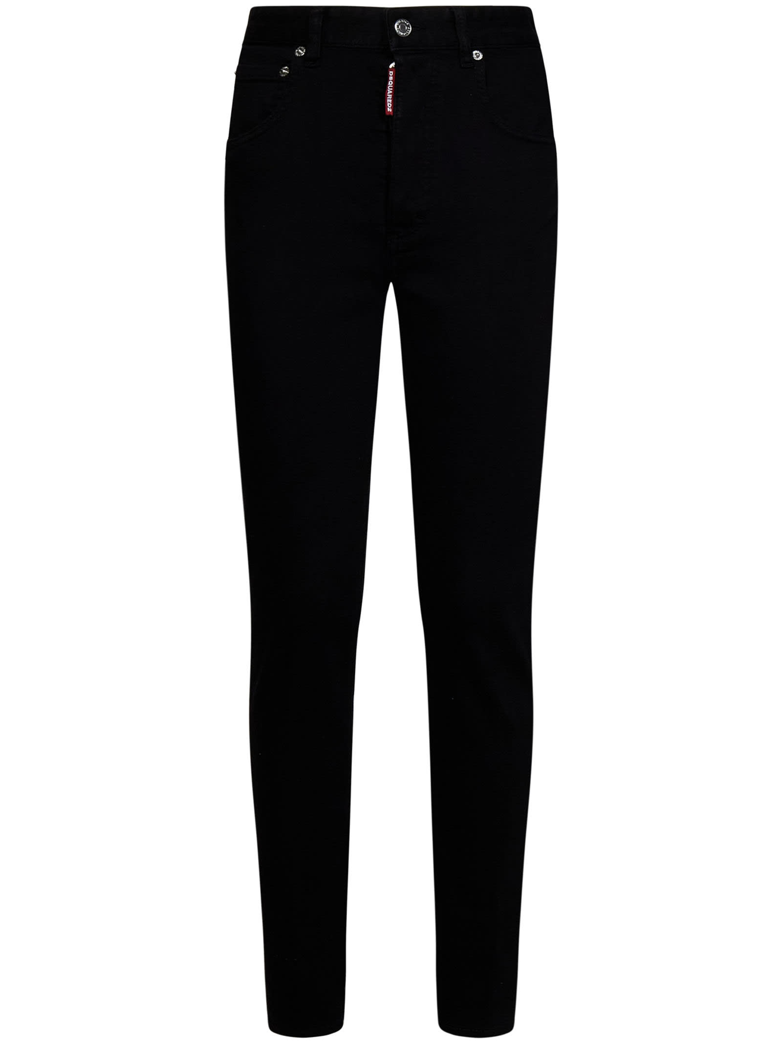 Shop Dsquared2 Dyed High Waist Twiggy Jeans In Nero