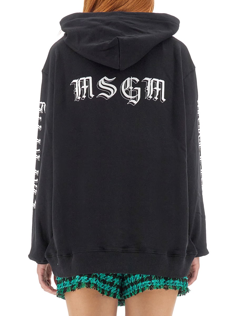 Shop Msgm Sweatshirt With Logo In Black