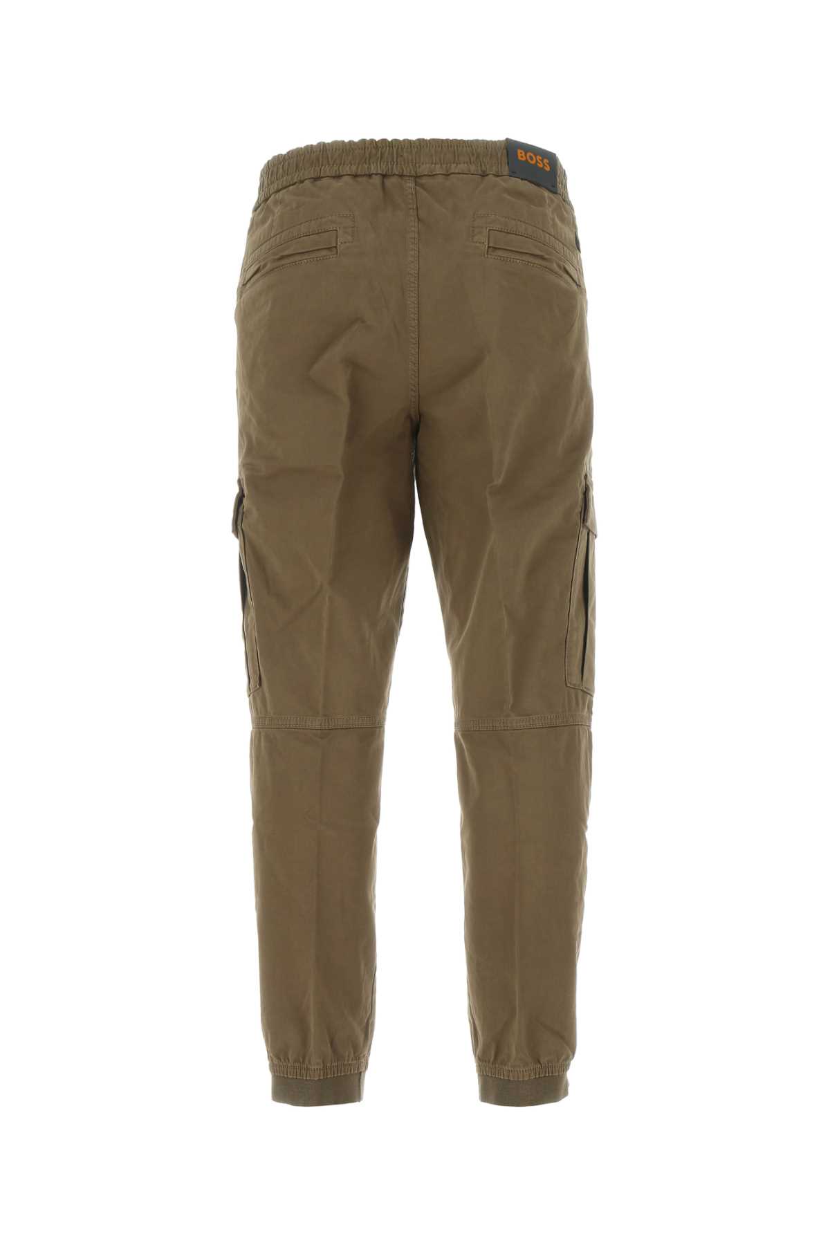 Hugo Boss Brown Stretch Cotton Cargo Pant In 308