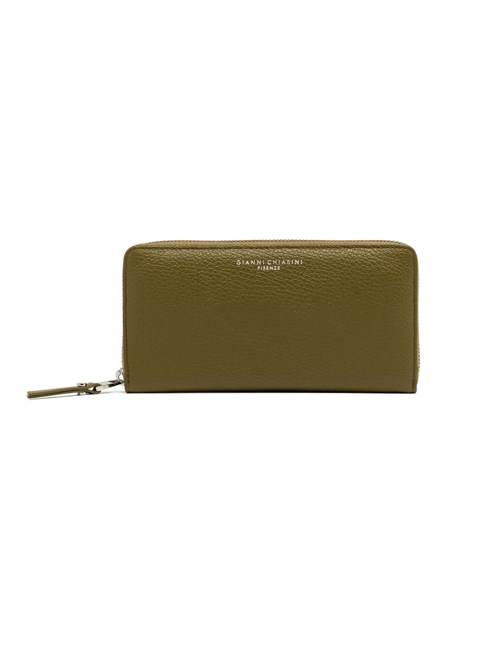 Green Grained Leather Wallet