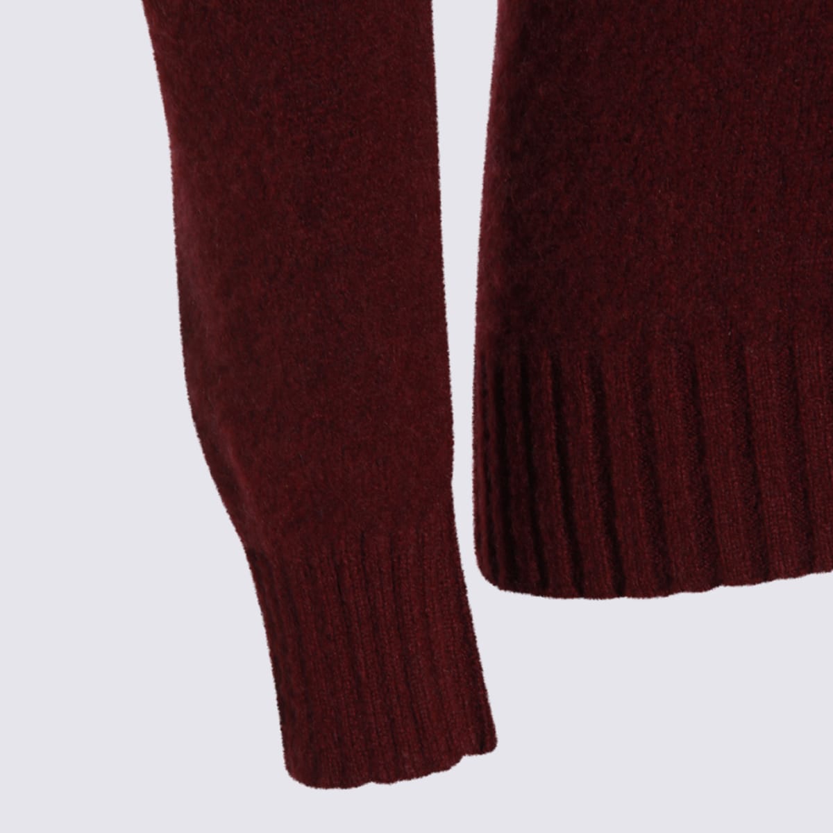Piacenza Cashmere Turtleneck Ribbed-cuffs Sweater In Burgundy
