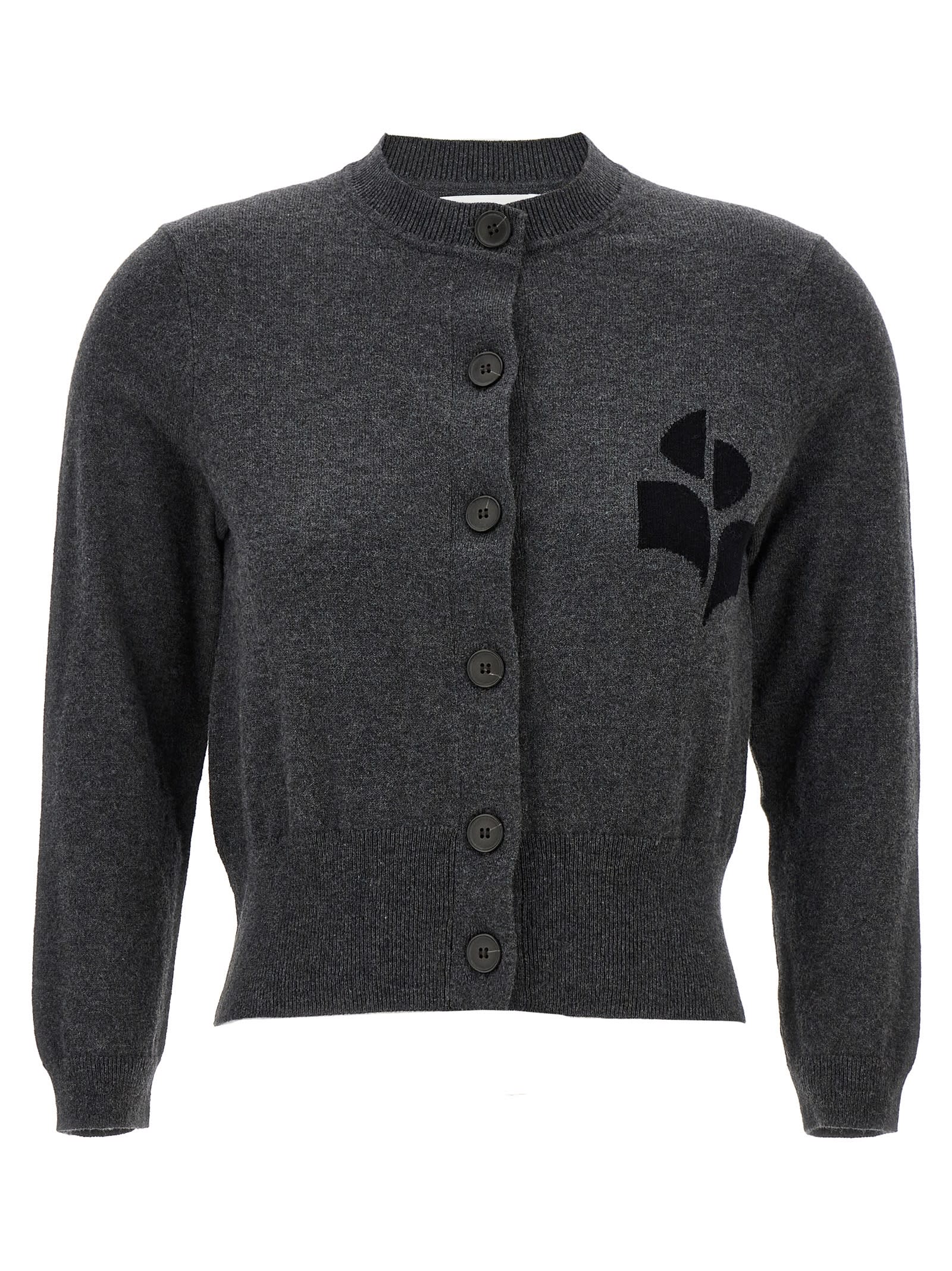 Shop Marant Etoile Newton Cardigan In Gray