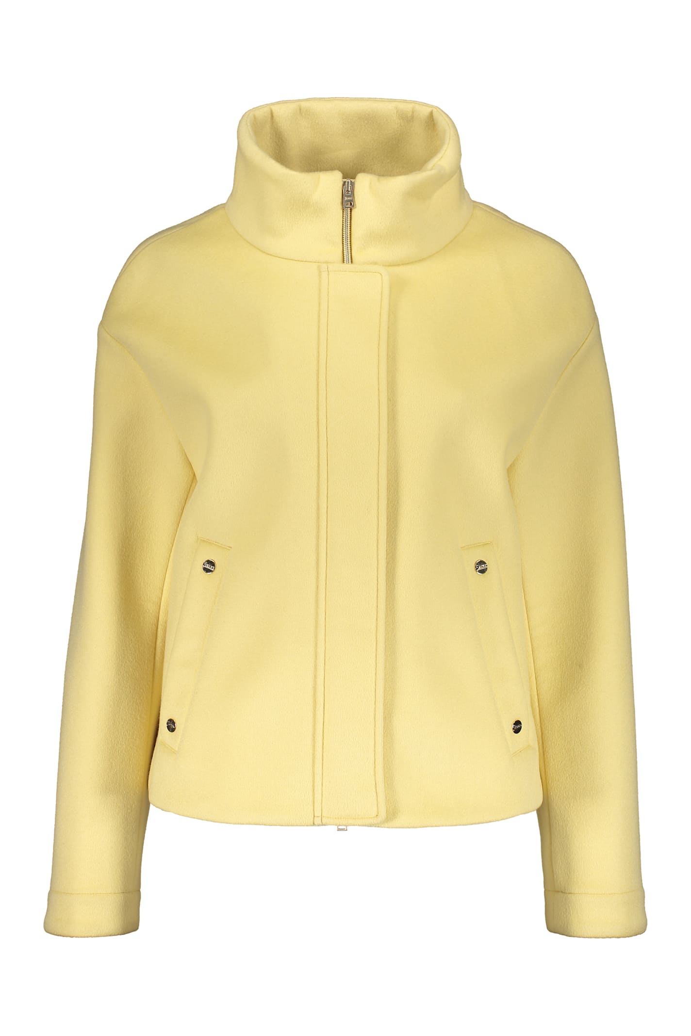 Herno Lightweight Yellow Jacket With Zipper And Collar In Yellow