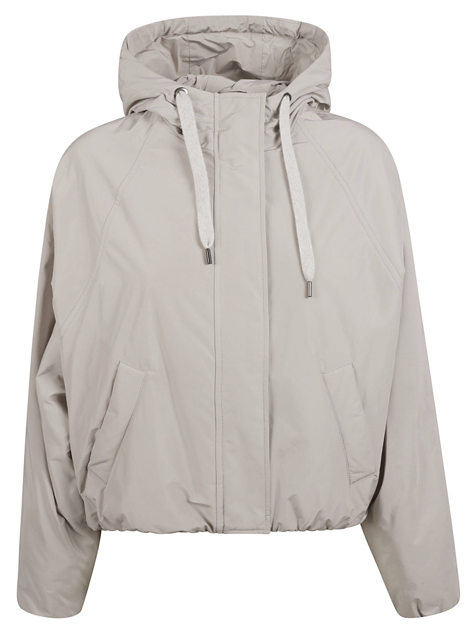 Brunello Cucinelli Cropped Padded Jacket In Geyser