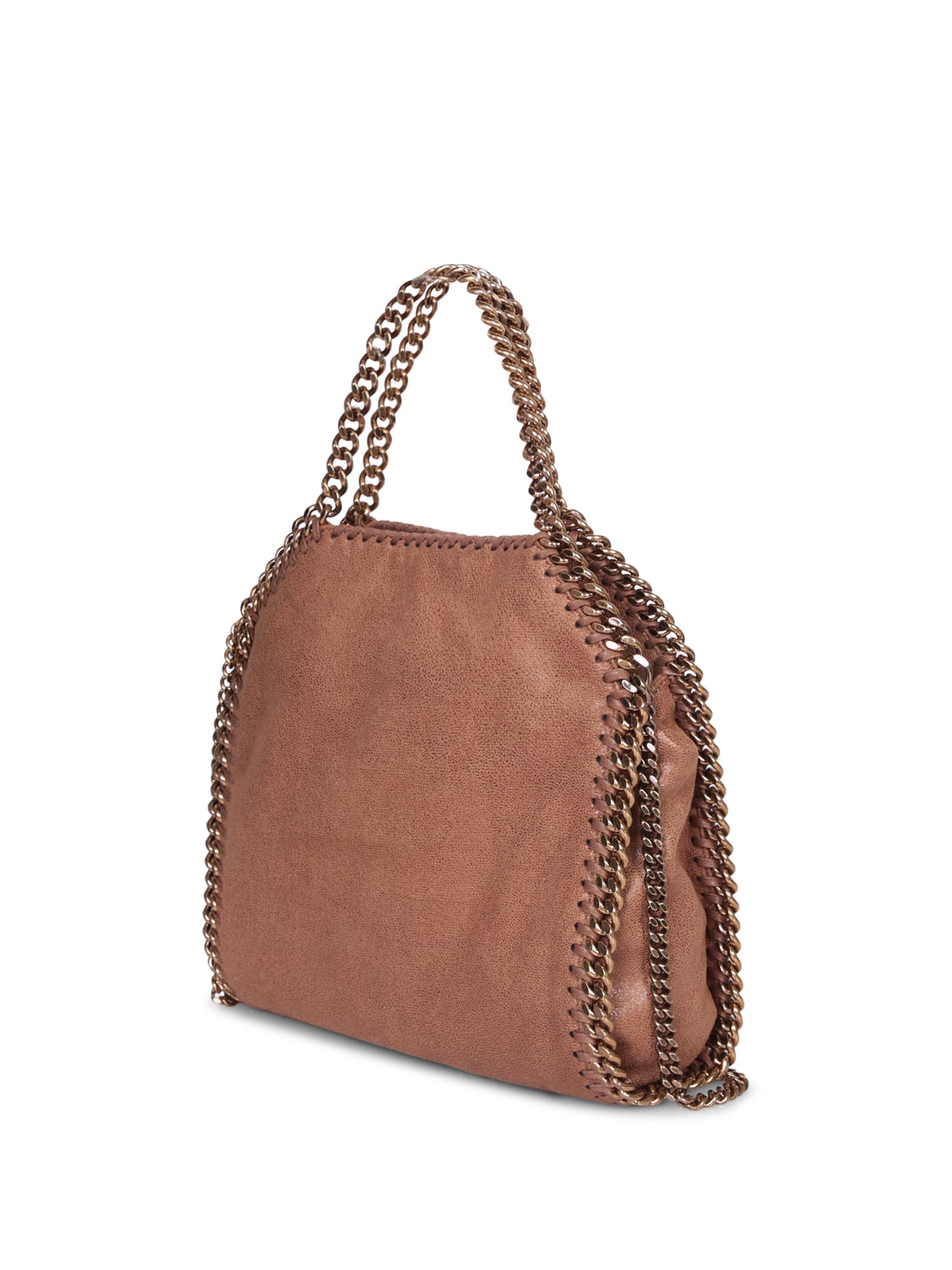 Shop Stella Mccartney Falabella Mini Pecan Gold Bag In Blue