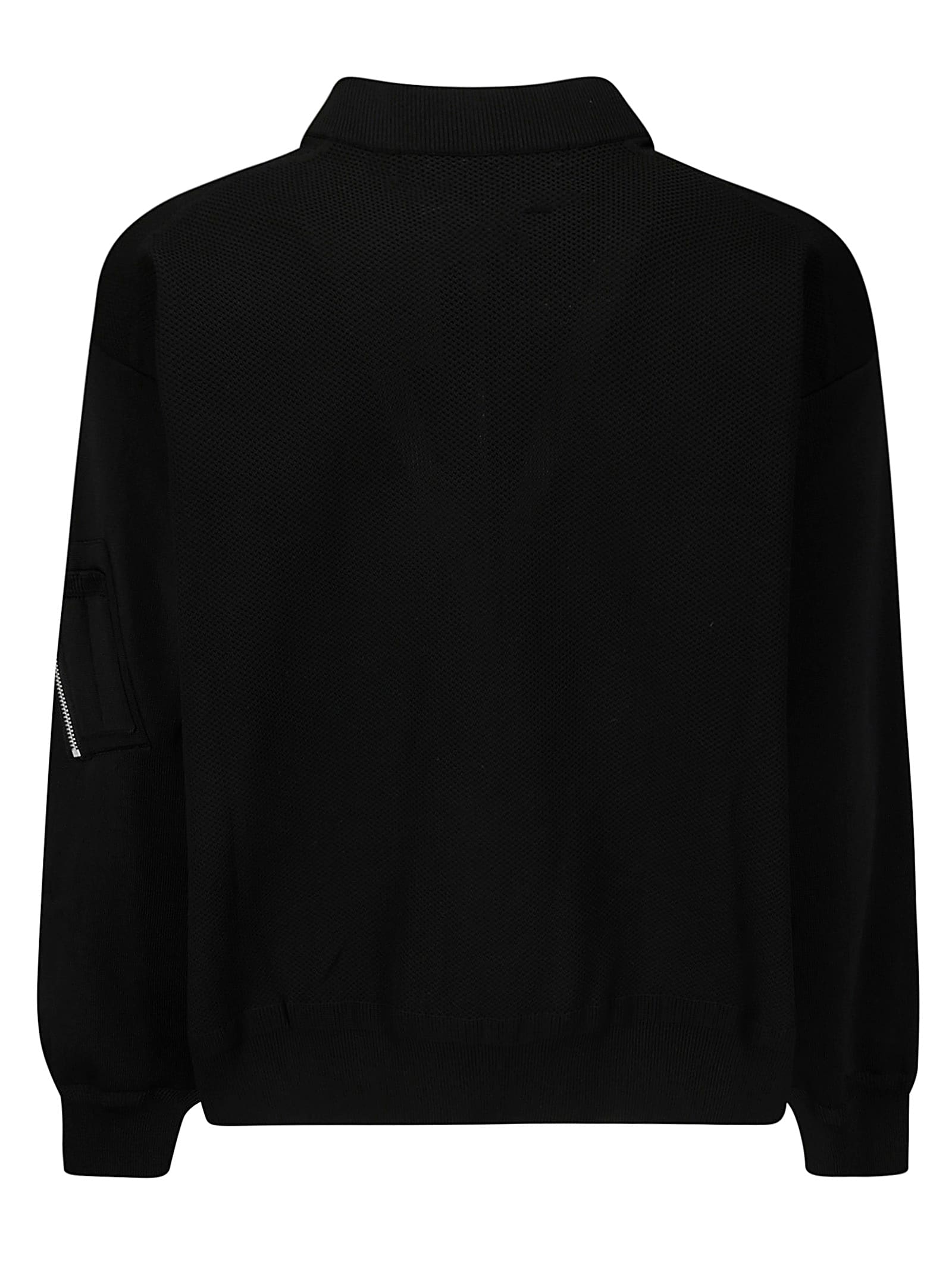 Comme Des Garçons Homme Deux Knitted Jersey Bomber Jacket In Black