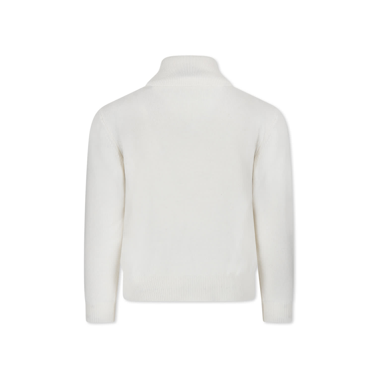 Fay Ivory Turtleneck For Boy With Logo In Ivory
