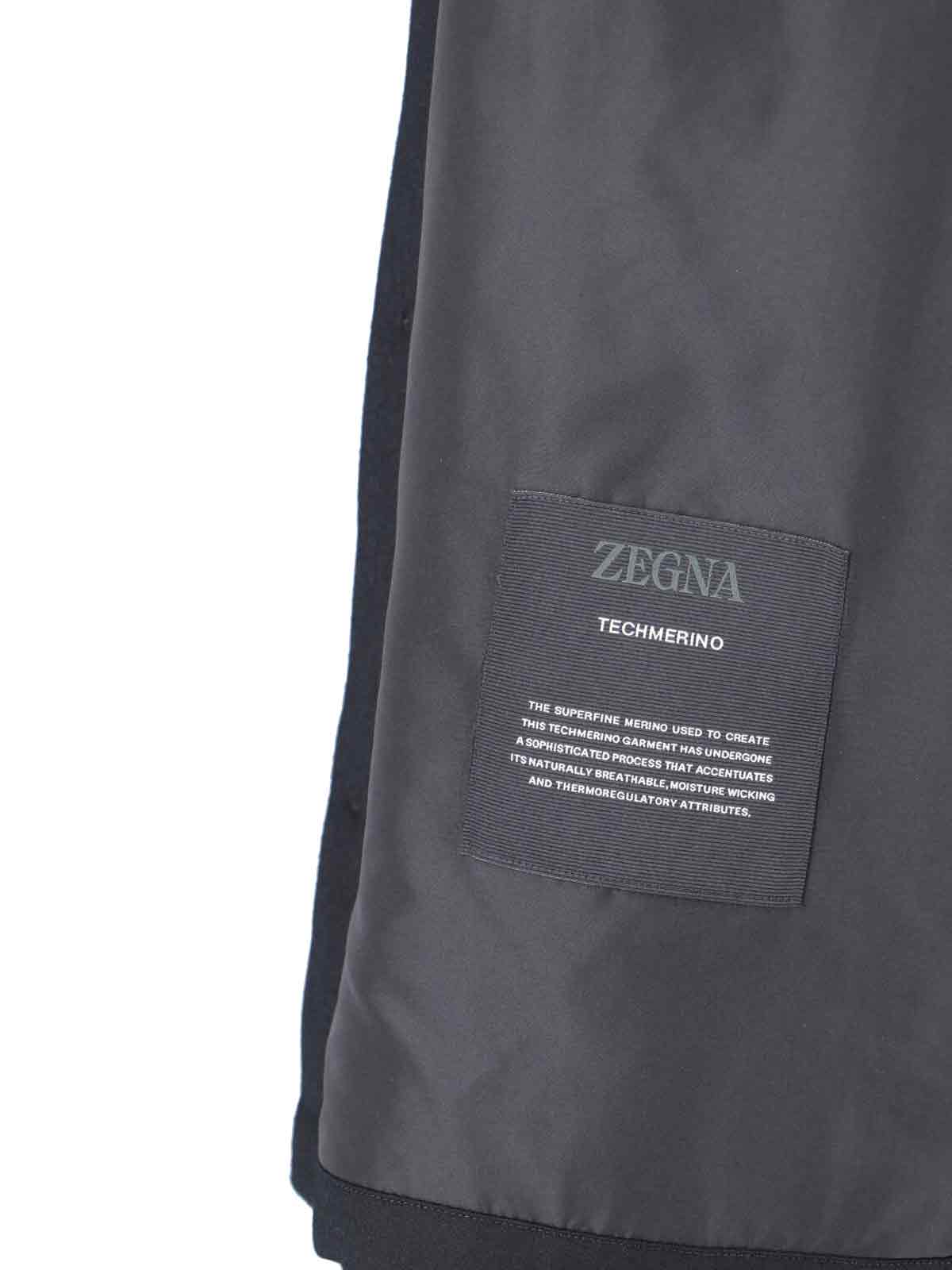 Zegna Padded Techmerino Shirt Jacket In Black