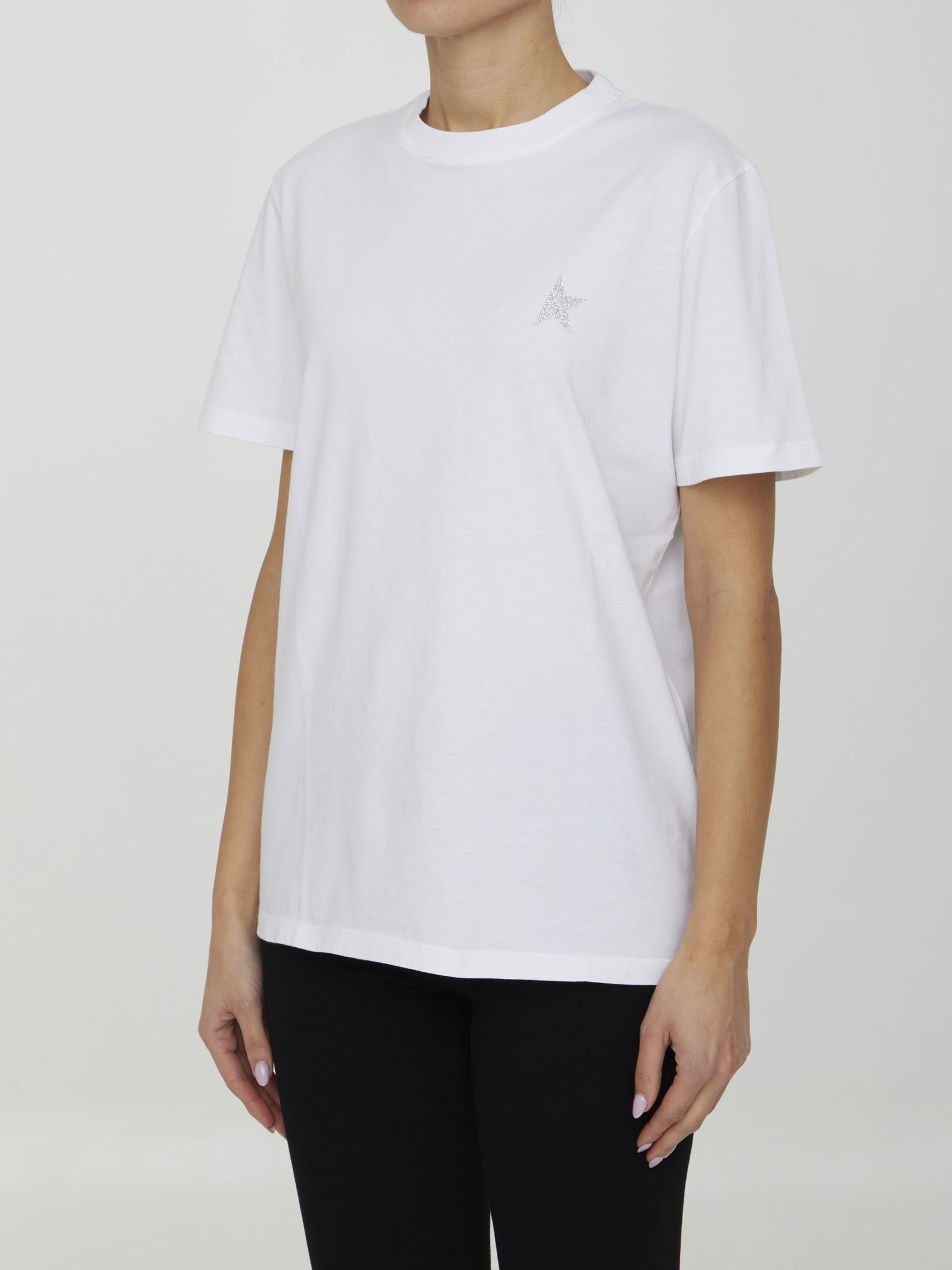 Shop Golden Goose White T-shirt With Logo