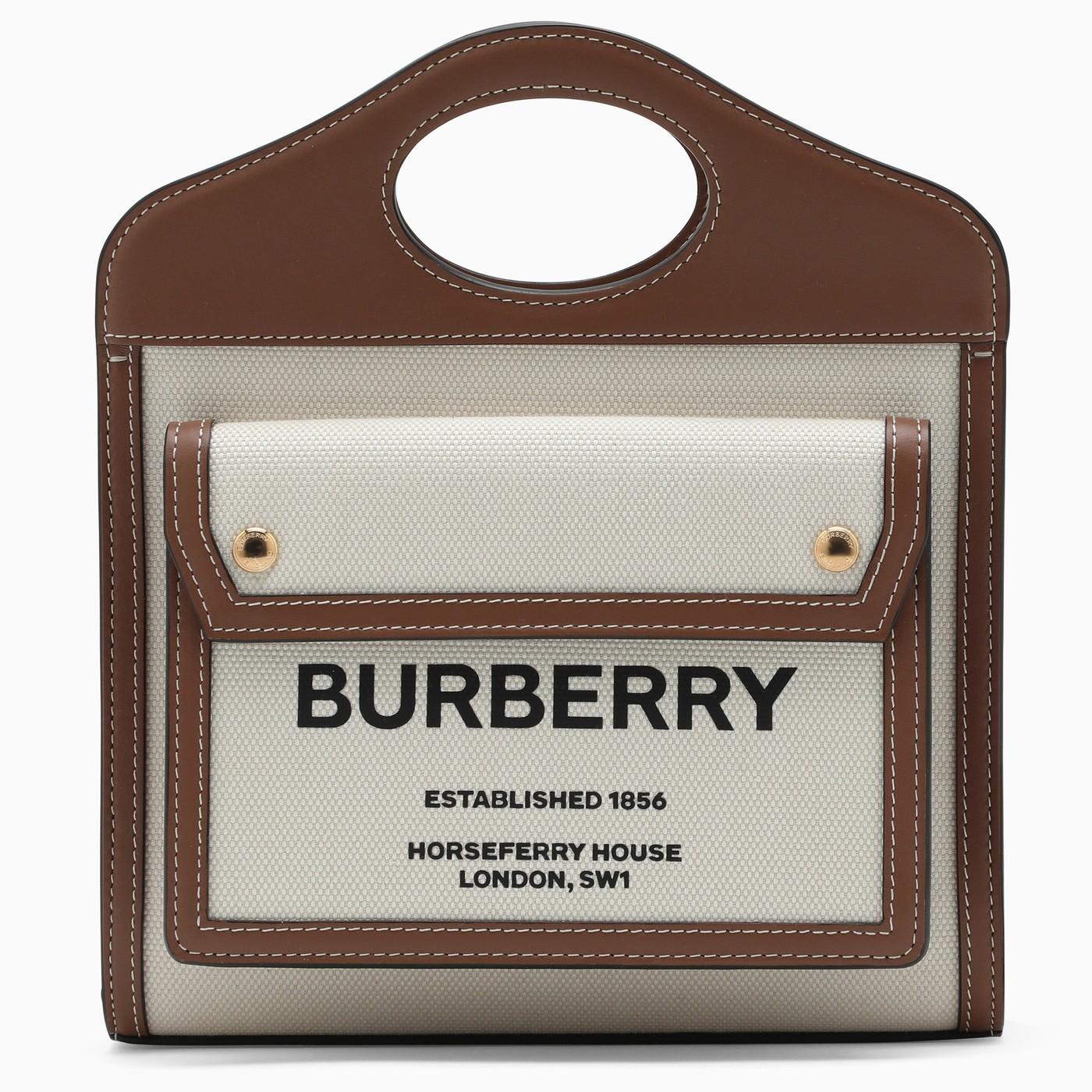 Burberry Mini Pocket Tote Bag In Neutrals/brown
