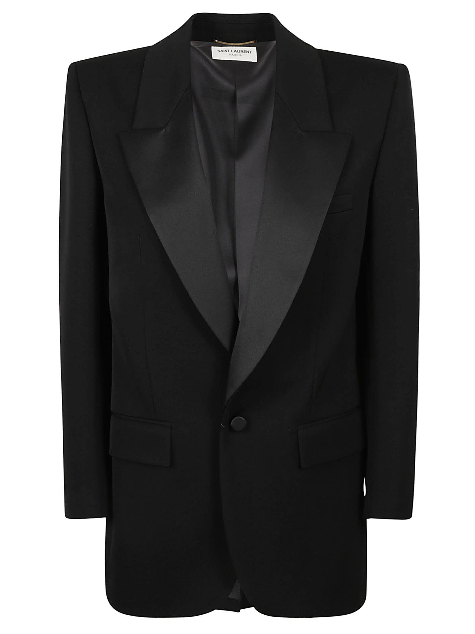 Saint Laurent Single-buttoned Blazer In Black