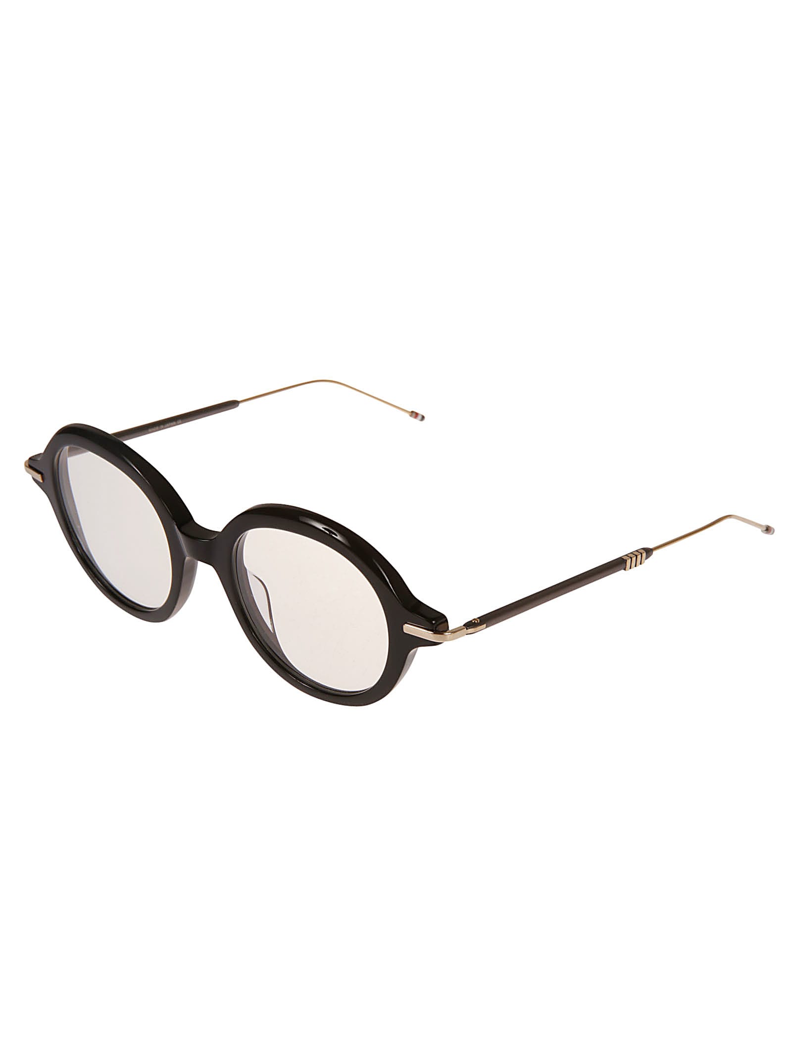 Shop Thom Browne Classic Round Glasses In 01