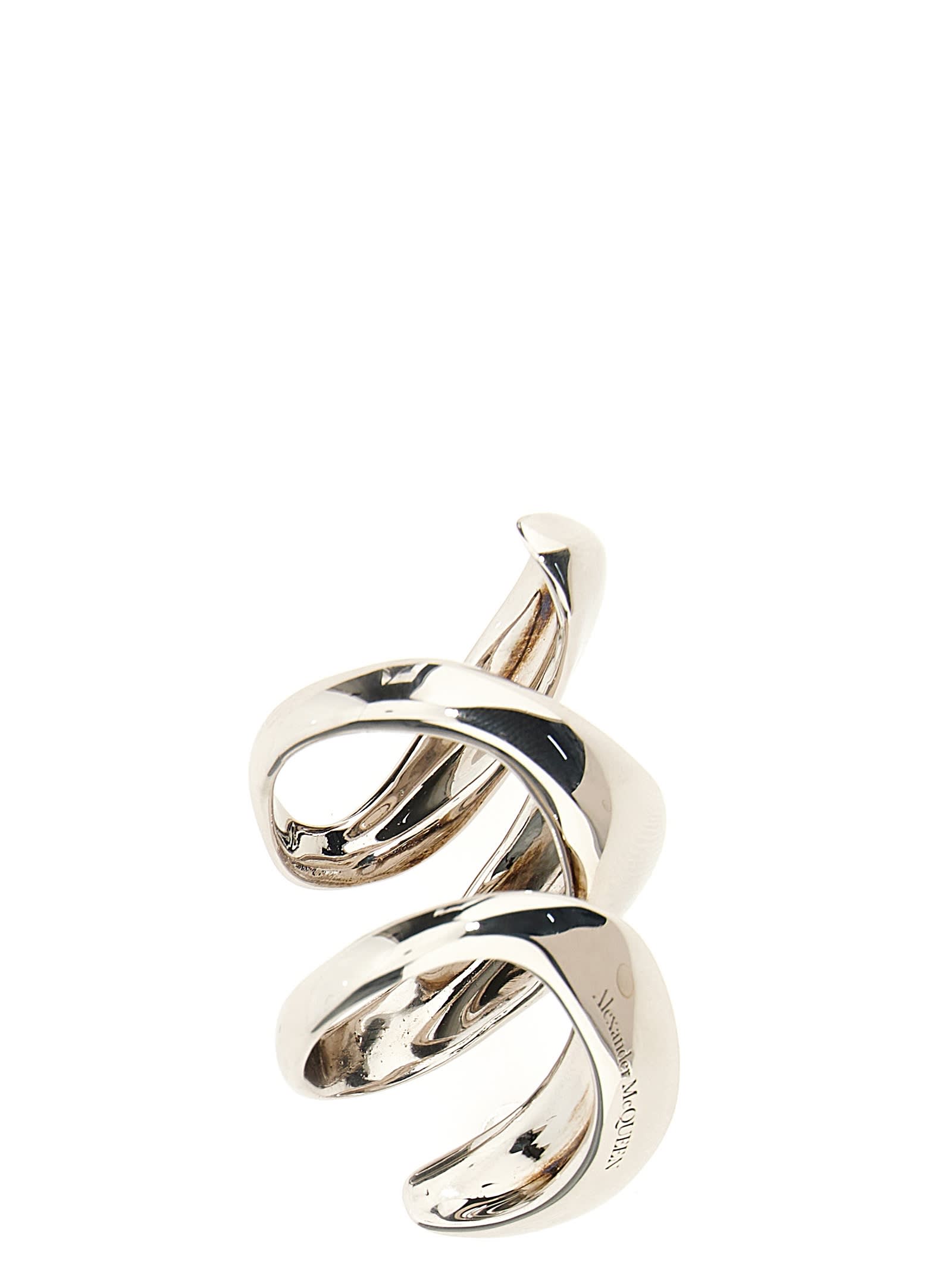 Alexander Mcqueen Twisted Ring In Pattern