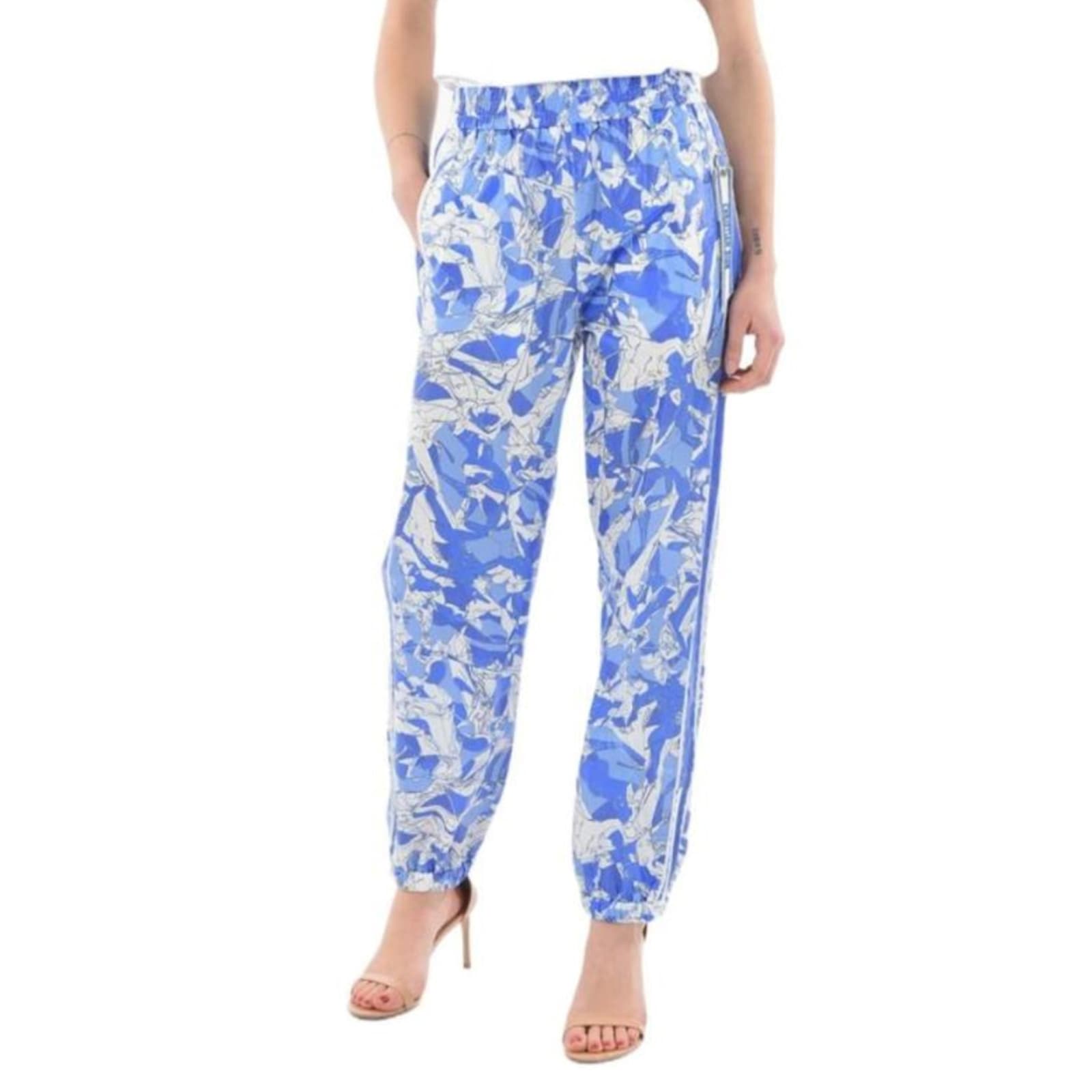 Shop Dior Printed Pants In Blue