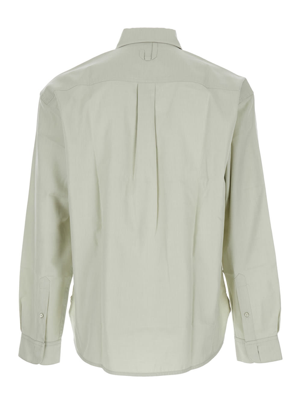 Jacquemus Simon Green Shirt With Logo Lettering On The Front In Cotton Man In White