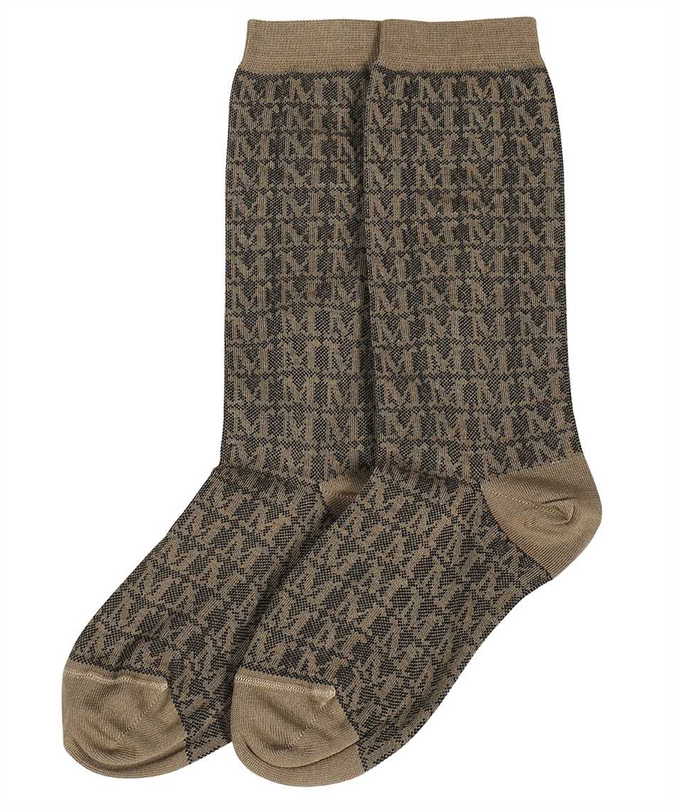 Max Mara Zelanda Logo Cotton Blend Socks In Camel