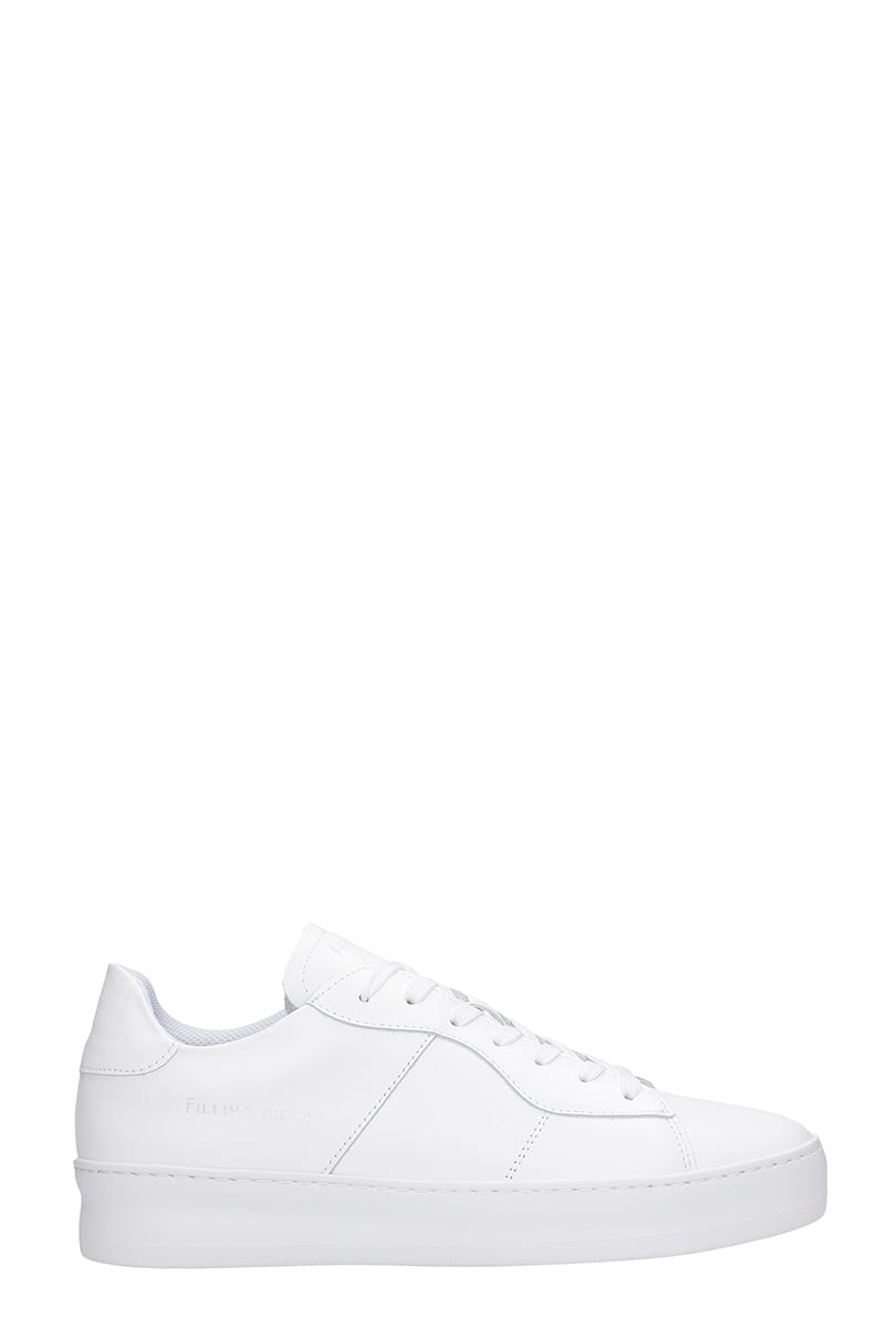 Filling Pieces Plain Court Sneakers In White Leather