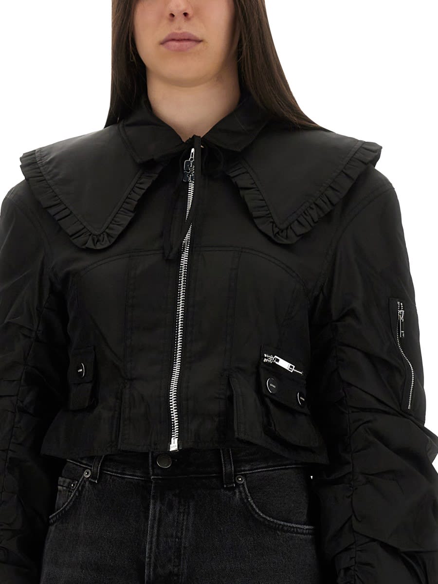 Ganni Duchesse Nylon Fitted Jacket