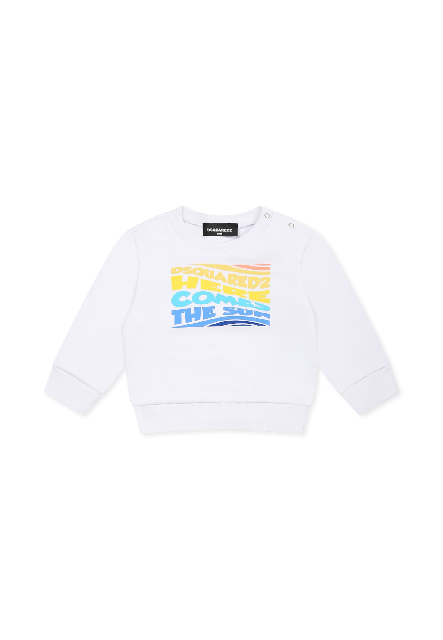 Dsquared2 White Sweatshirt For Baby Boy With Logo In White