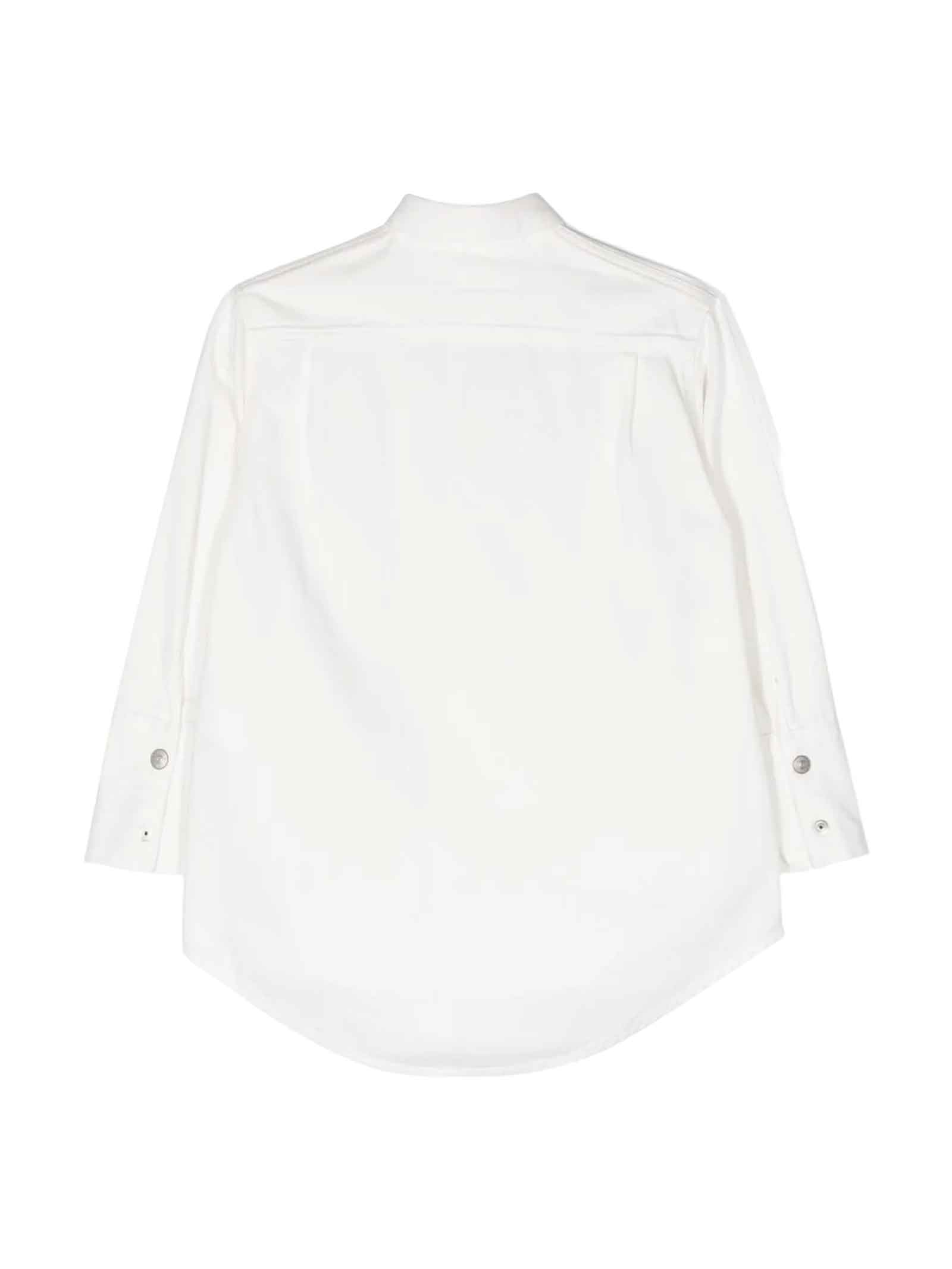 Shop Mm6 Maison Margiela White Dress Girl In Bianco