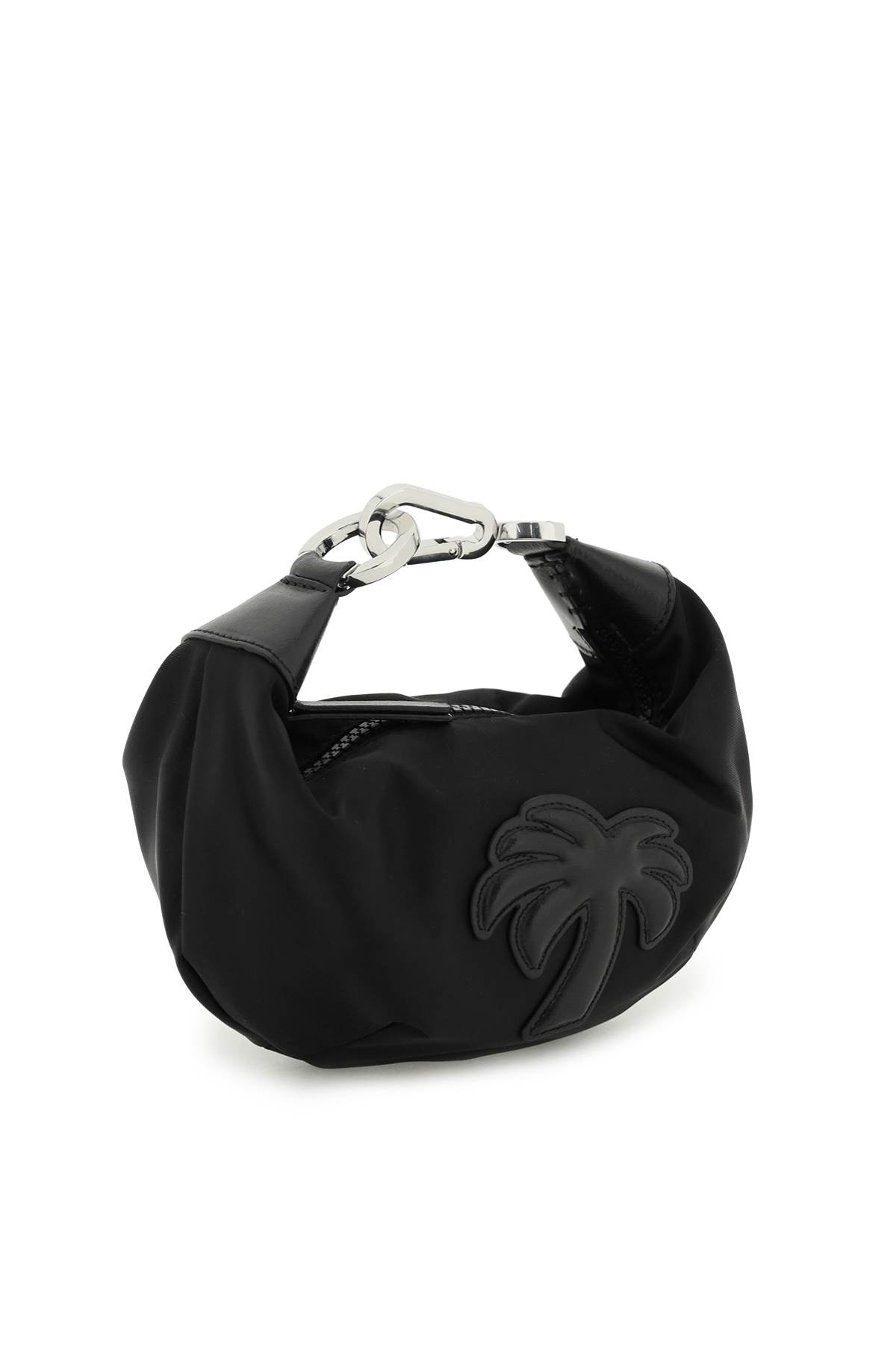 Shop Palm Angels Hobo Palm Mini Handbag In Black Black (black)