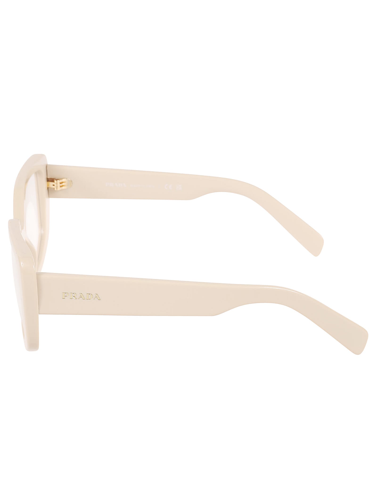 Prada Logo Sided Glasses In Neutral