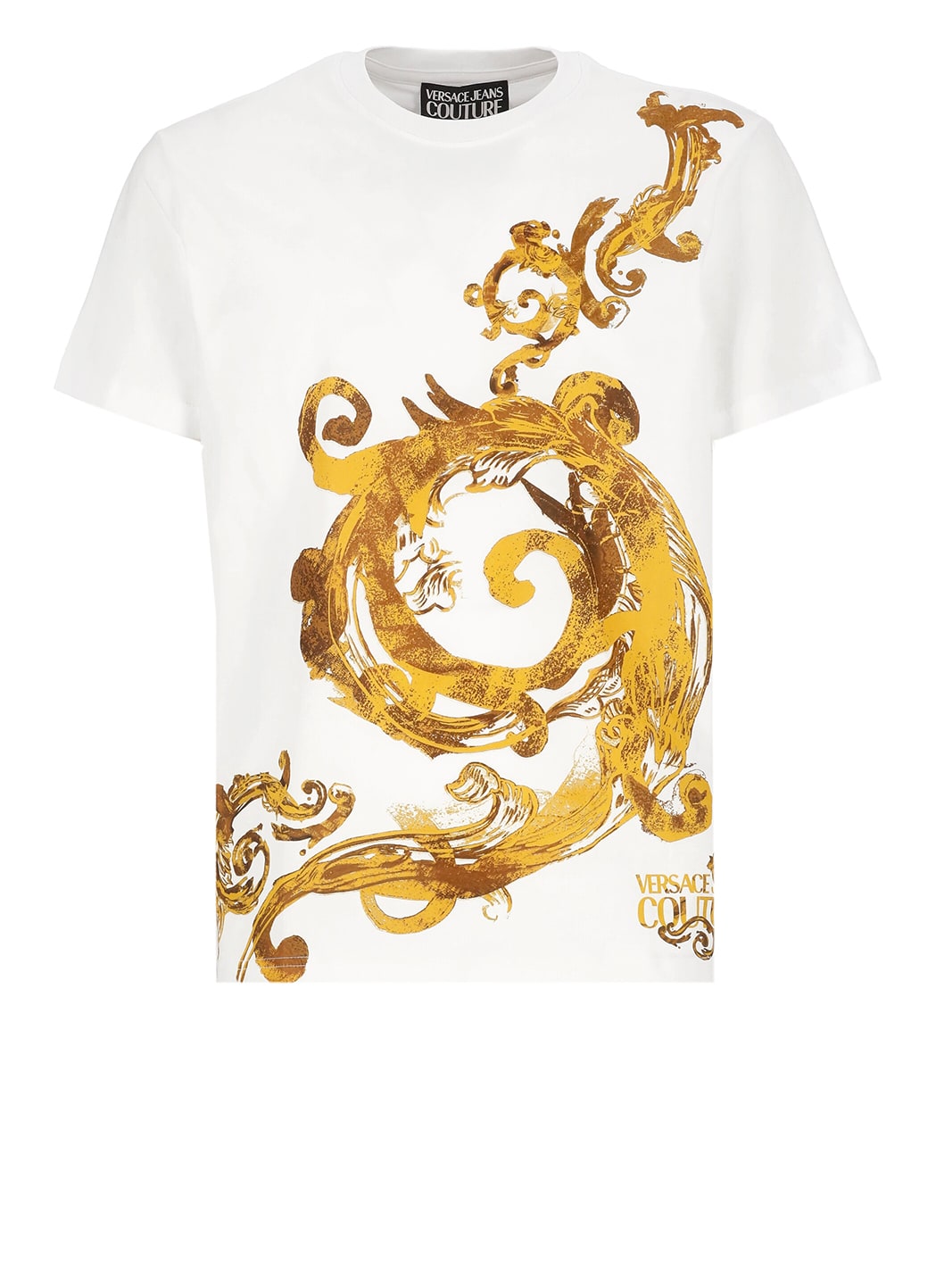 Shop Versace Jeans Couture T-shirt Panel Baroque In White