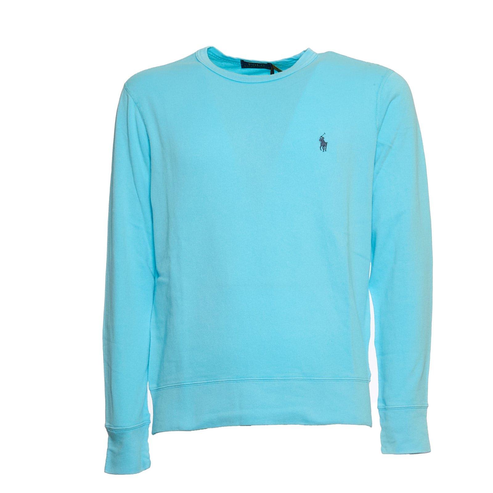 Ralph Lauren Logo Embroidered Crewneck Sweatshirt In Blue