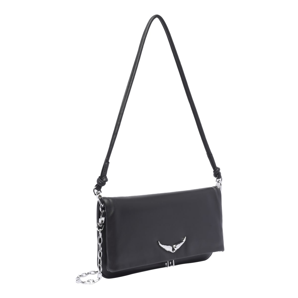 Shop Zadig &amp; Voltaire Rock Minimal Shoulder Bag In Noir