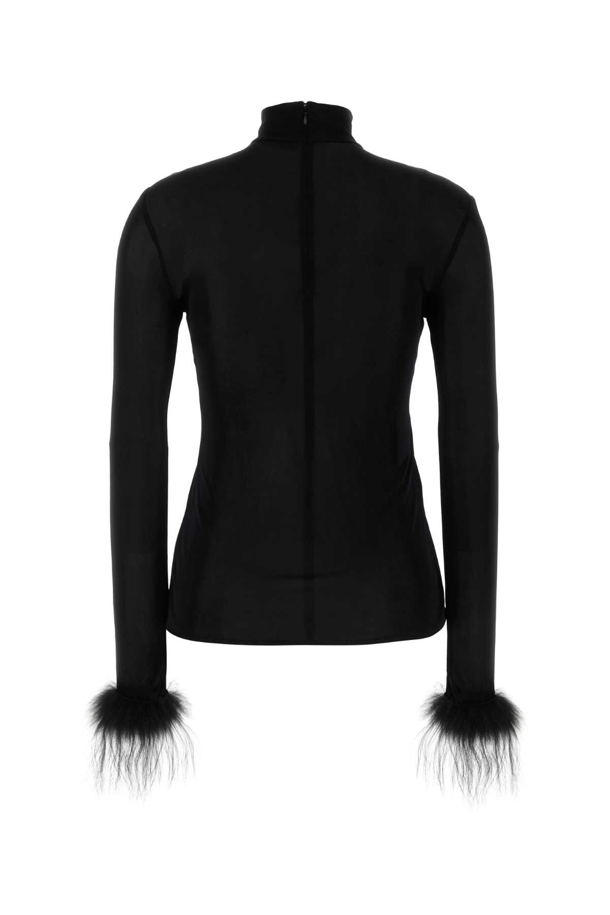 Prada Top In Jersey Nero Donna In Nero