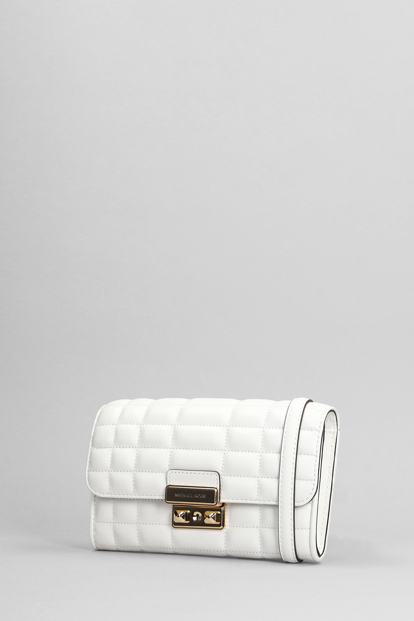 Shop Michael Kors Tribeca Shoulder Bag In White Leather