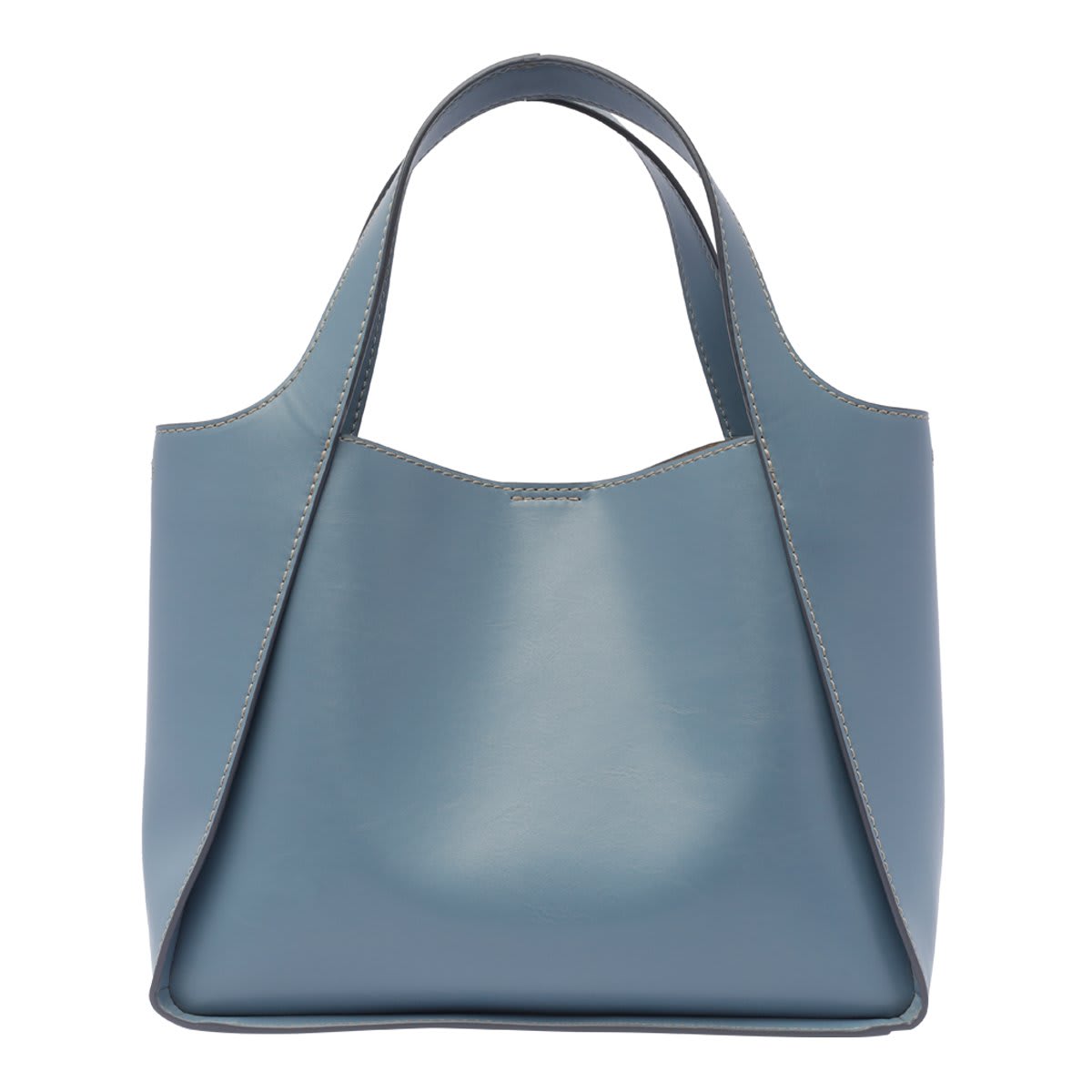 Shop Stella Mccartney Logo Perforated Top Handle Bag In Blue