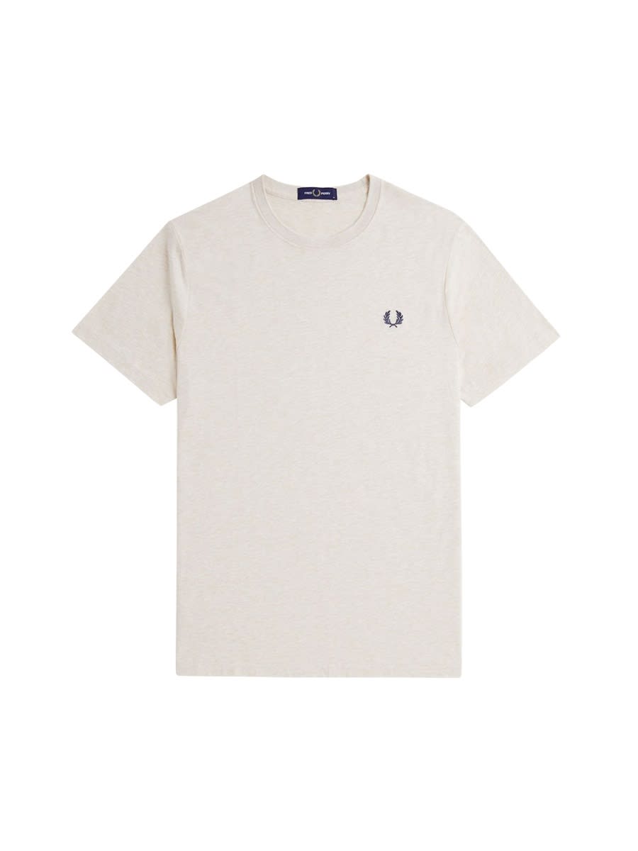 Fred Perry Classic Crew Neck Tee In Beige