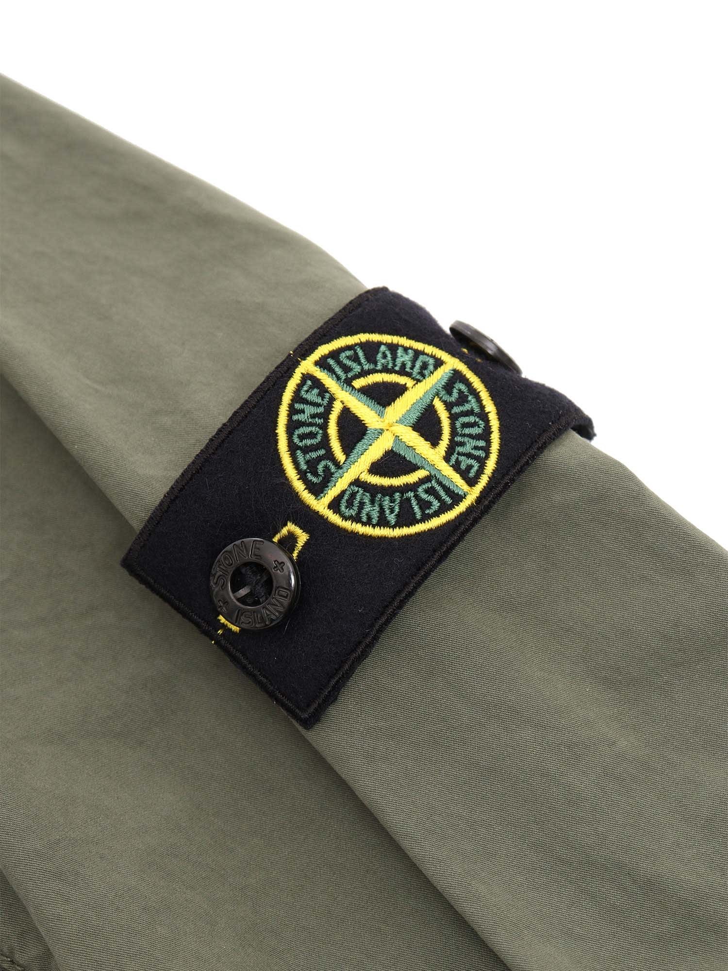 Shop Stone Island Junior Military Green Denim Jacket