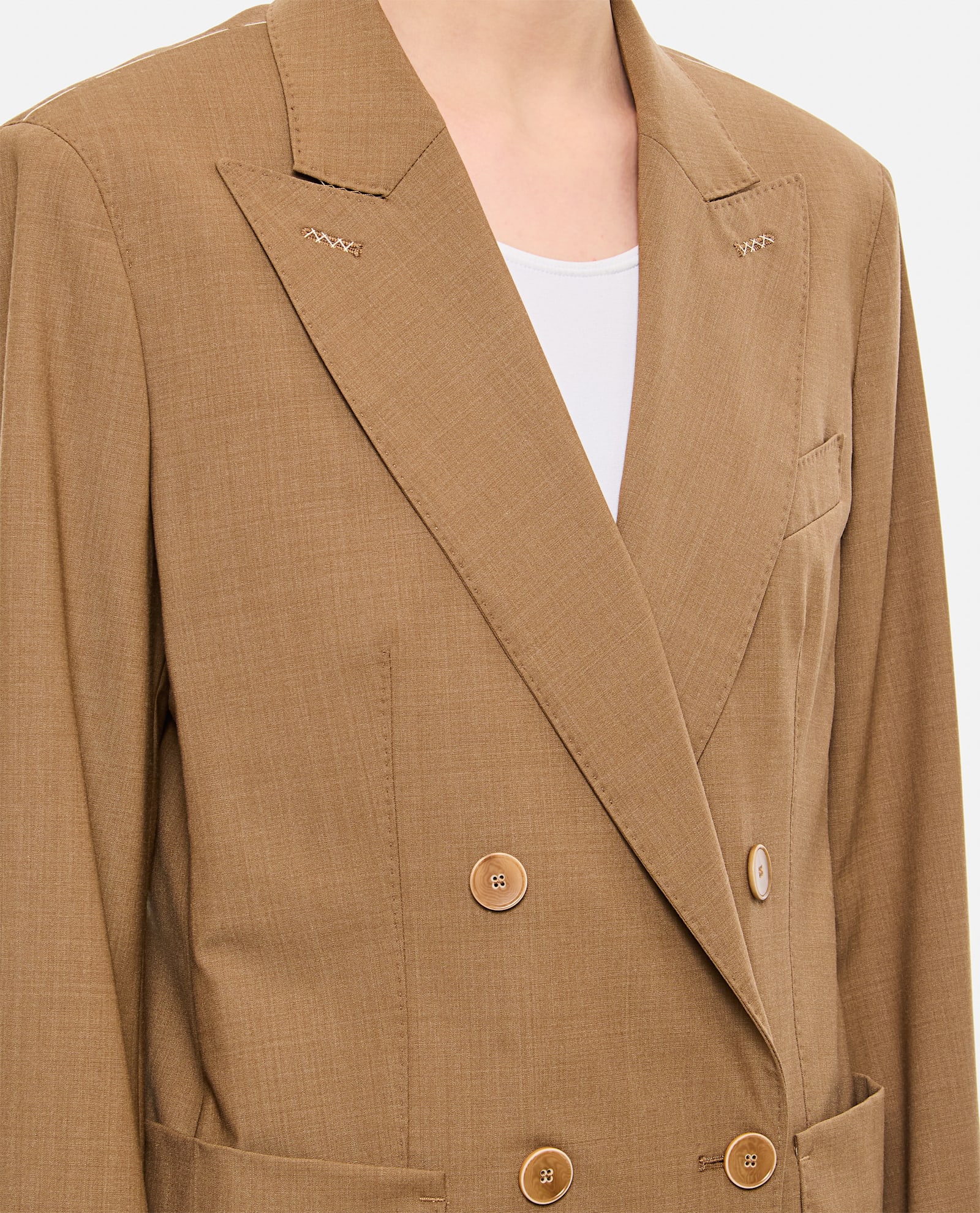 Max Mara Brown Double Breasted Blazer In Brown