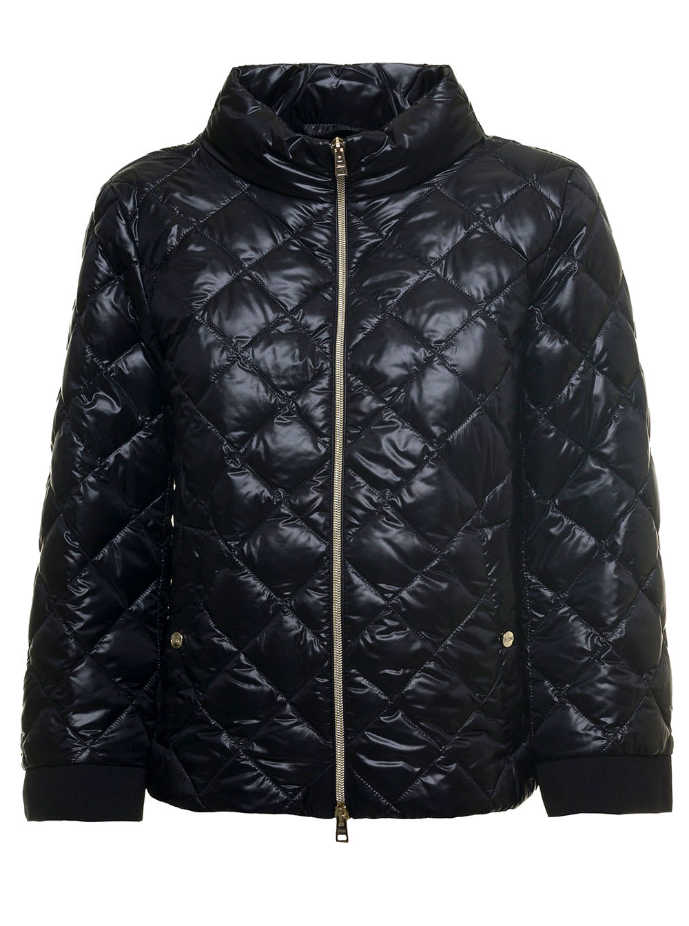 Herno Quilted Black Nylon Down Jacket