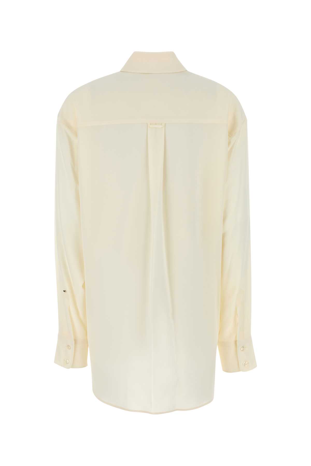 Sportmax 'silk Shirt With Long Sleeves And Collar' In Avorio