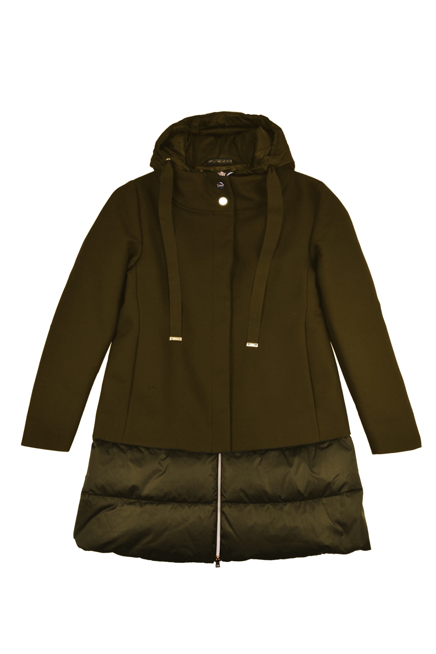 Herno Down Jacket In Cotton And Wool
