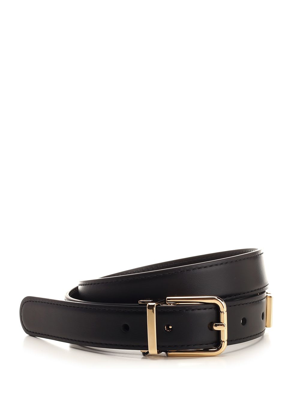 Shop Dolce & Gabbana Black Leather Belt