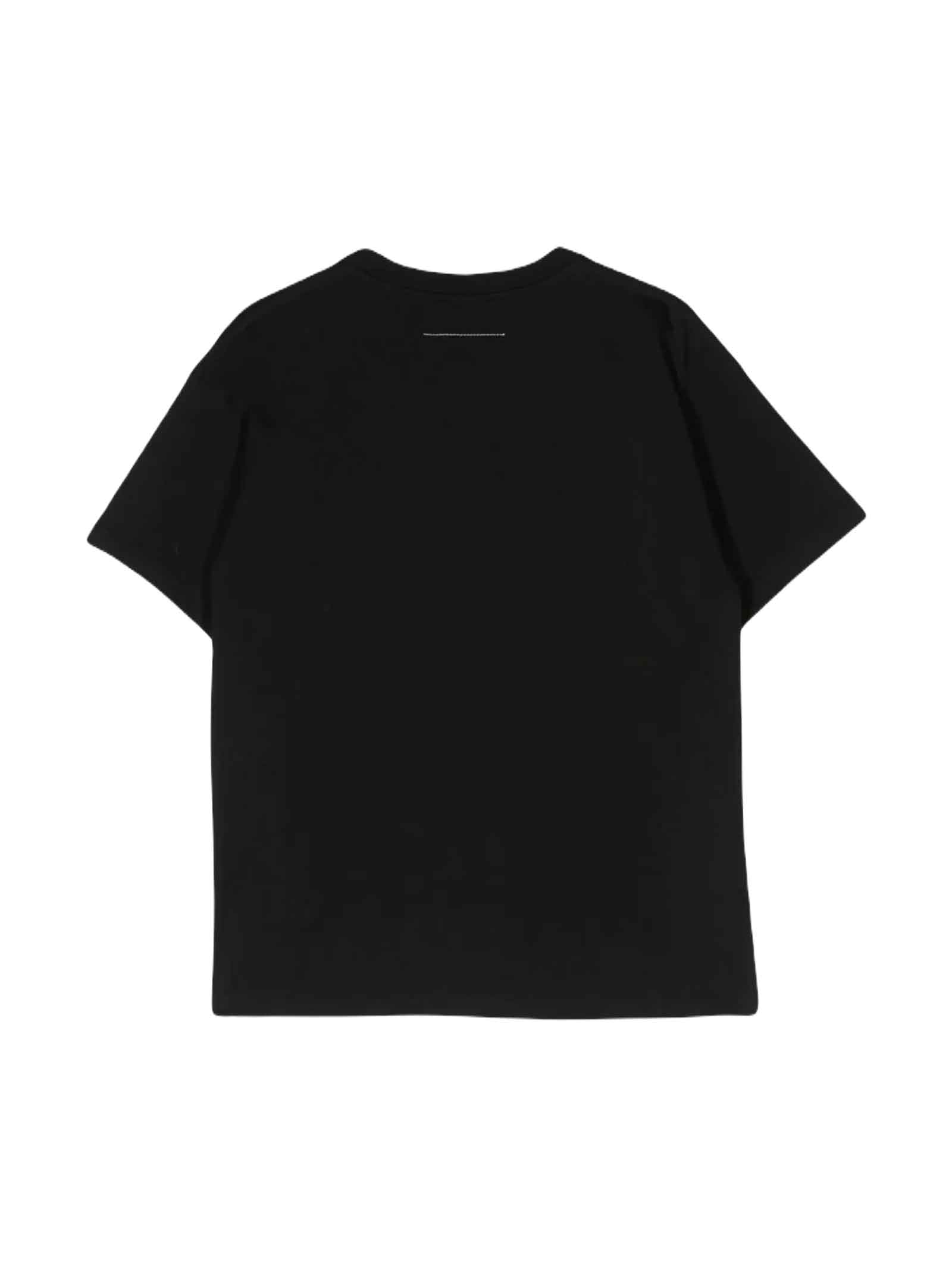Shop Mm6 Maison Margiela Black T-shirt Unisex In Nero
