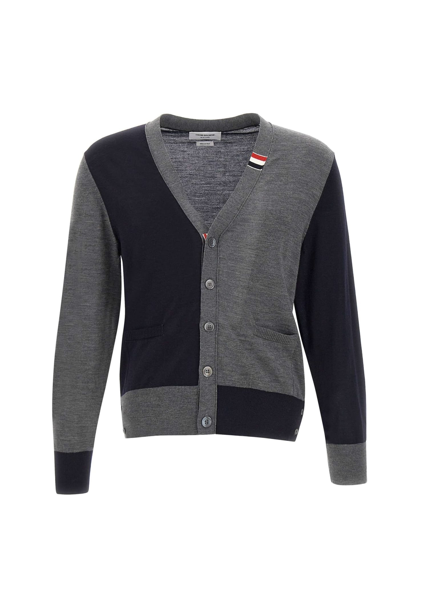 Thom Browne Navy Milano Stitch 4-Bar Cardigan | Smart Closet