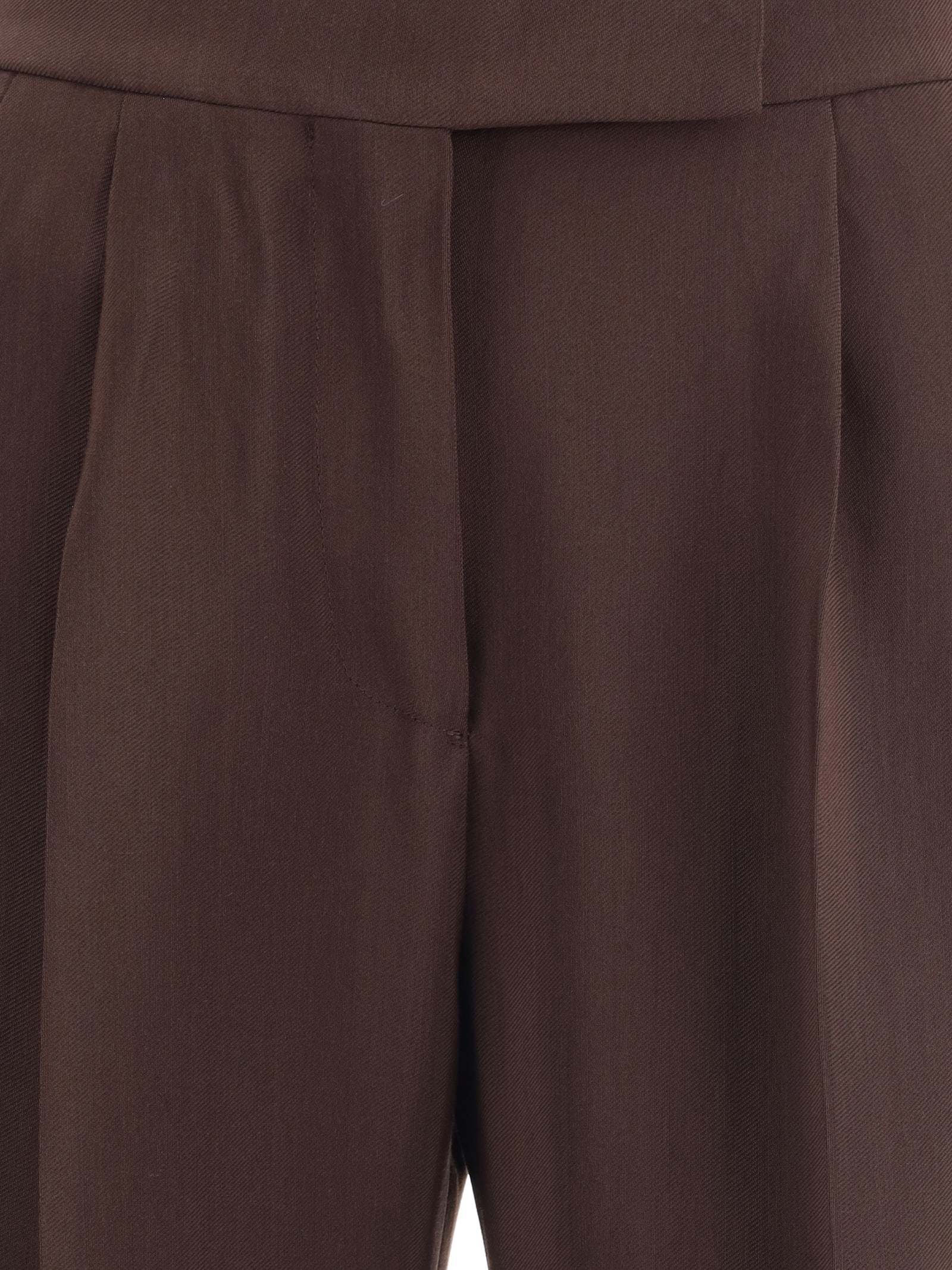 Tom Ford Pleated Wide-leg Trousers In Brown