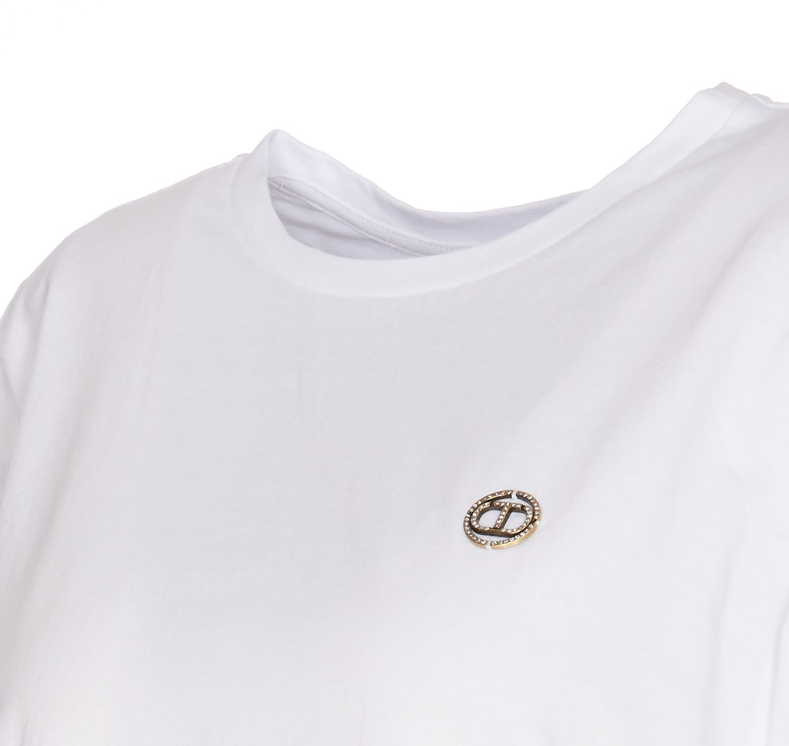 Shop Twinset Logo T-shirt In White