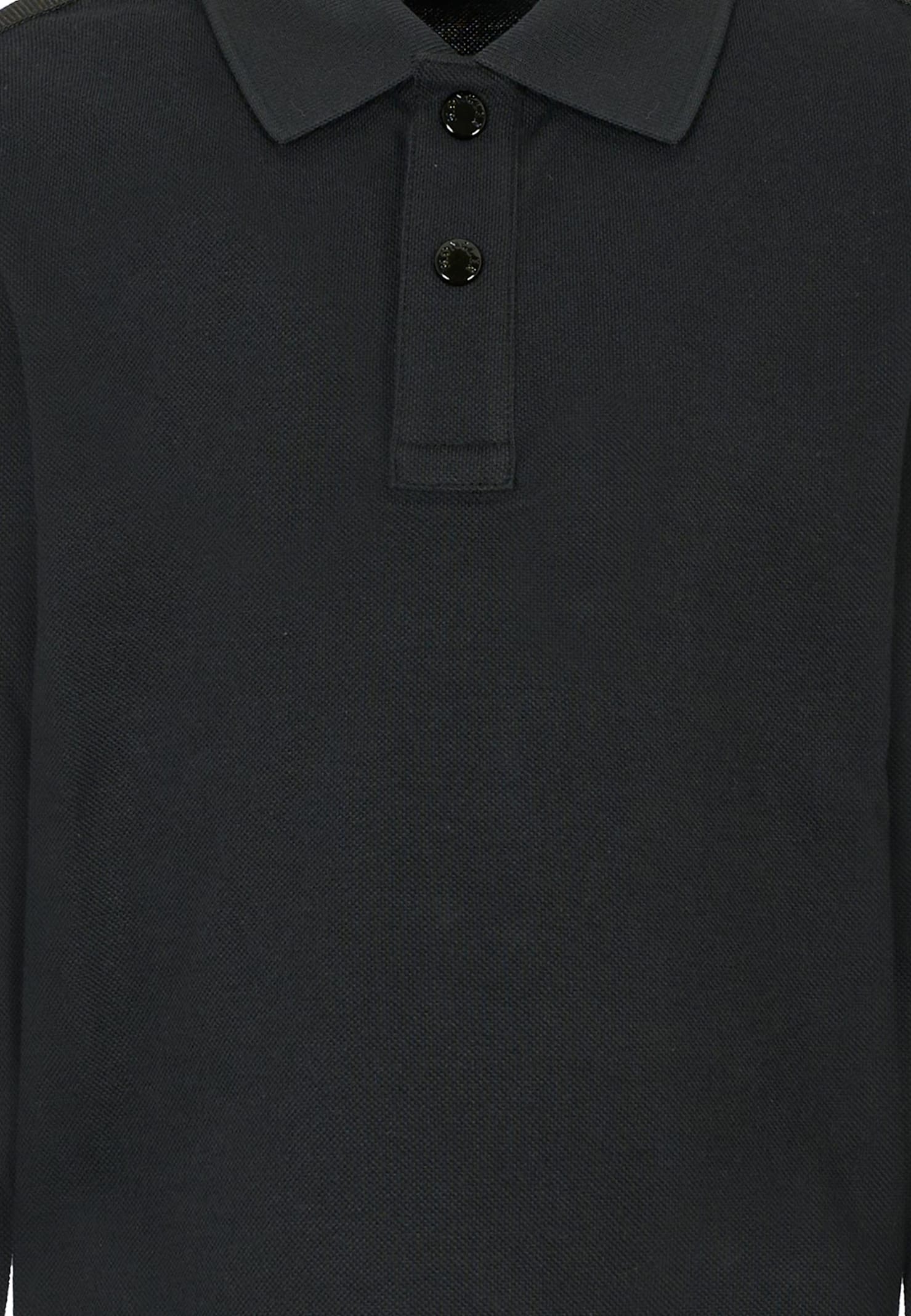 Moncler Black Polo Shirt For Boy With Logo In Black