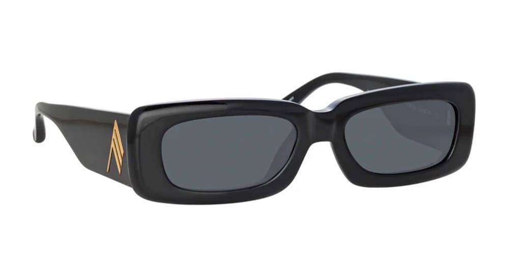 Shop Attico Mini Marfa - Black / Yellow Gold Sunglasses