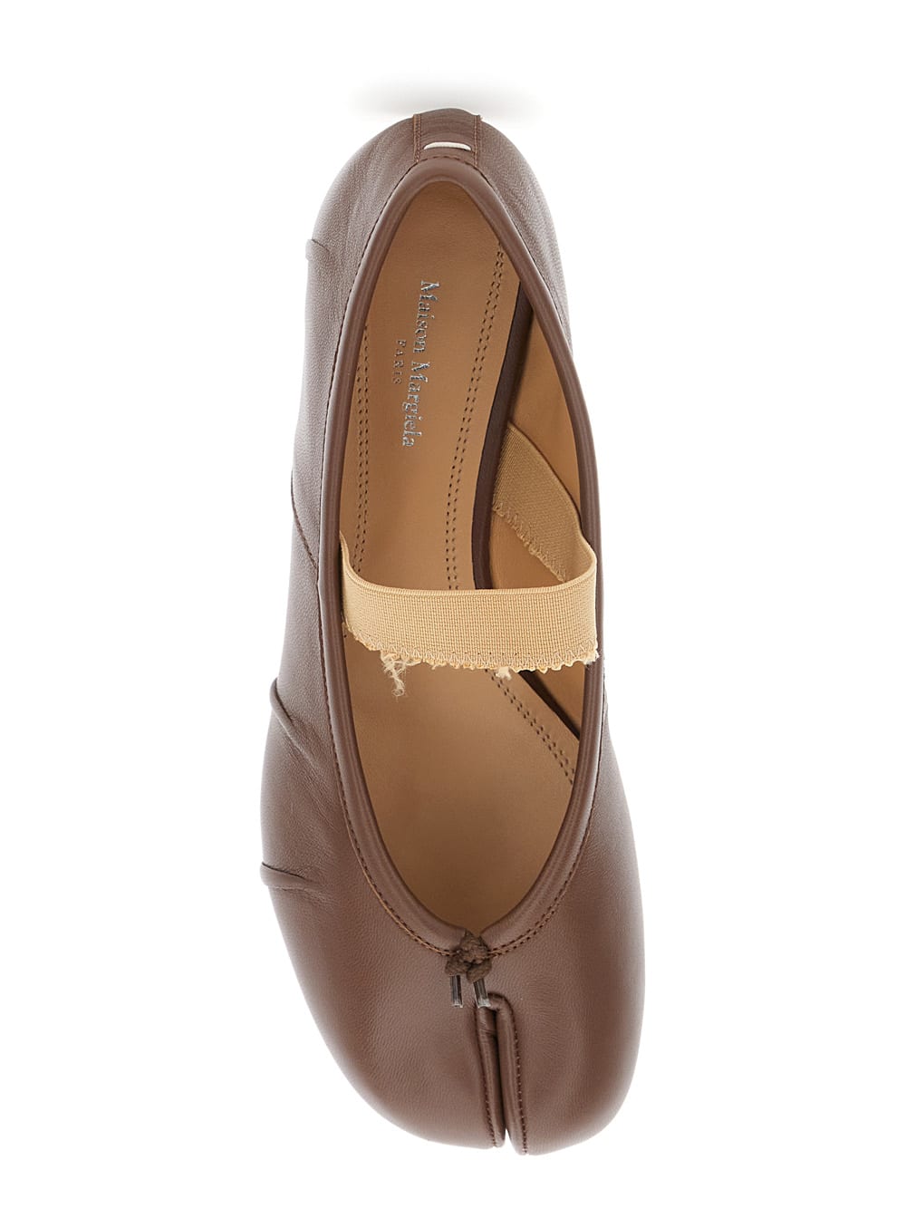 Maison Margiela Tabi Ballerina Flat Elastic Band Scarpe Basse Brown In Brown